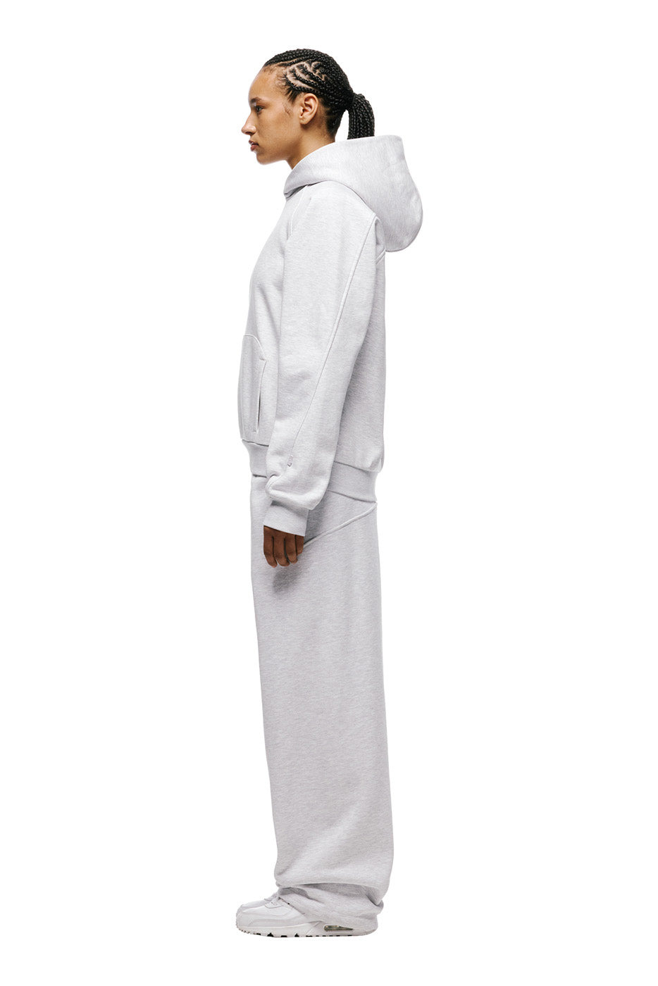 LIL CALM HOODIE LIGHT GREY MELANGE