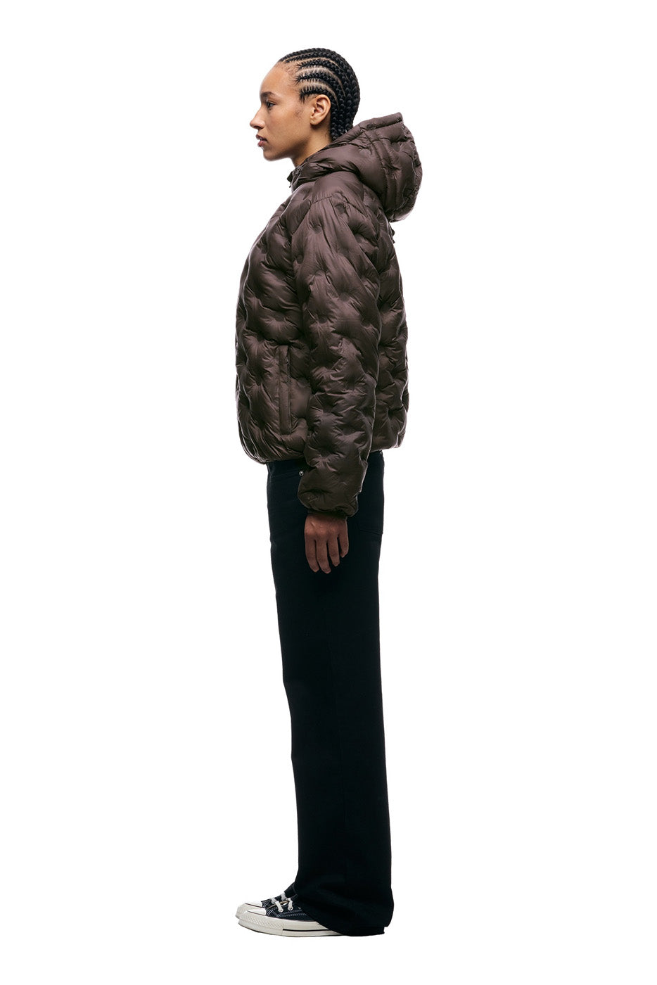 LIGHT WEIGHT DOT PUFFER JACKET TERIYAKI BROWN