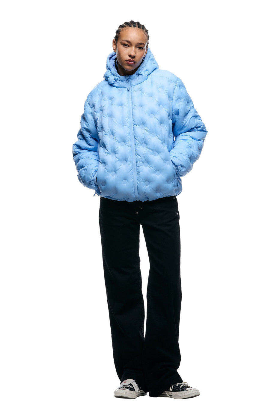 LIGHT WEIGHT DOT PUFFER JACKET AIR BLUE