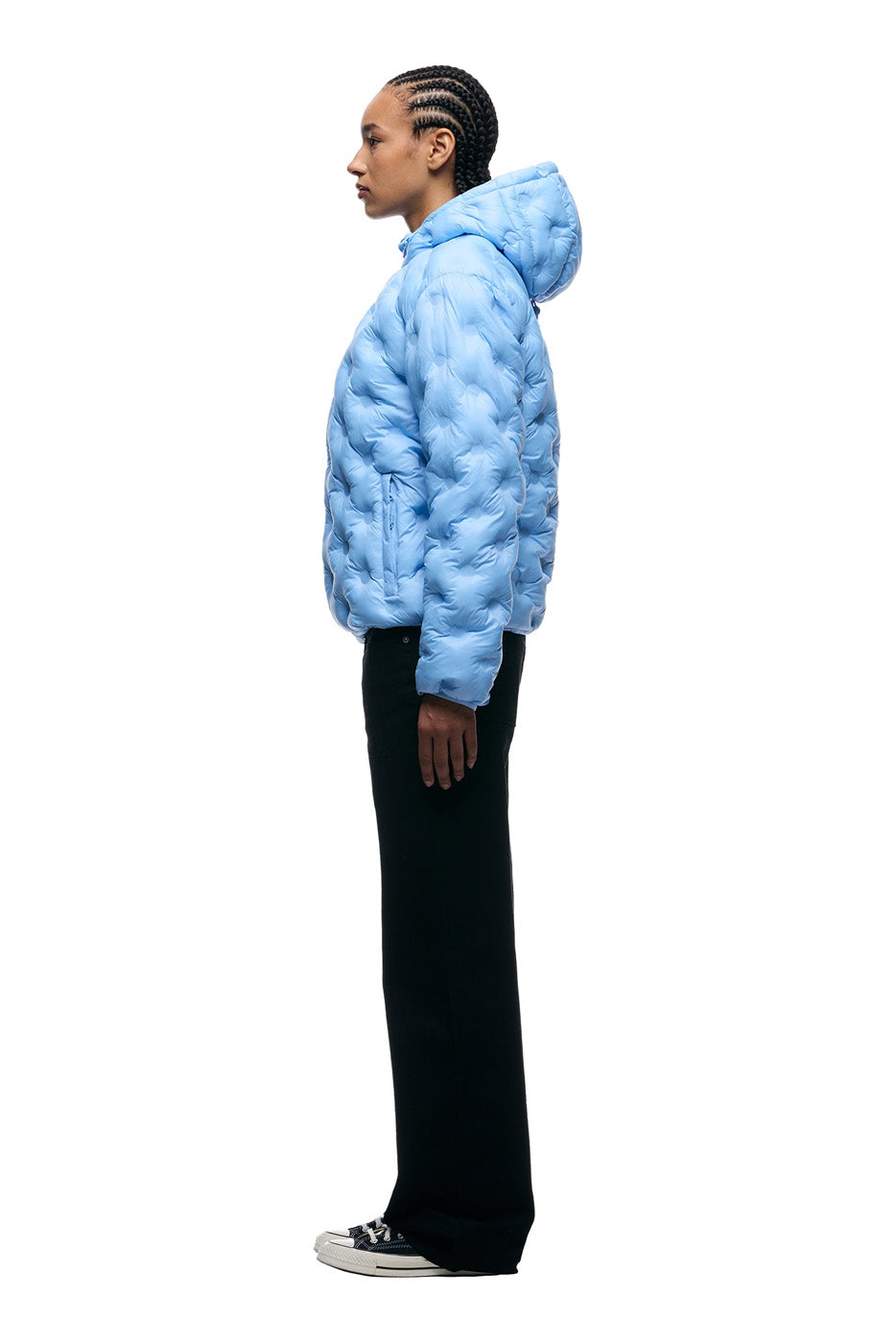 LIGHT WEIGHT DOT PUFFER JACKET AIR BLUE