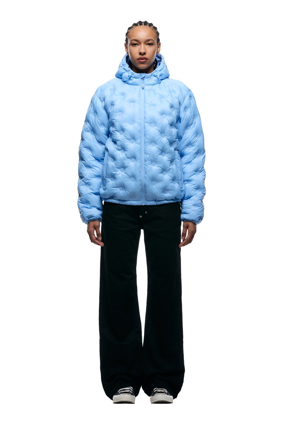 LIGHT WEIGHT DOT PUFFER JACKET AIR BLUE