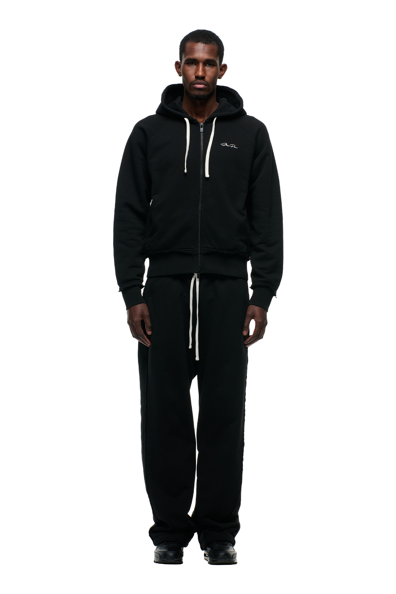 OPEN EDGE ZIP HOODIE BLACK