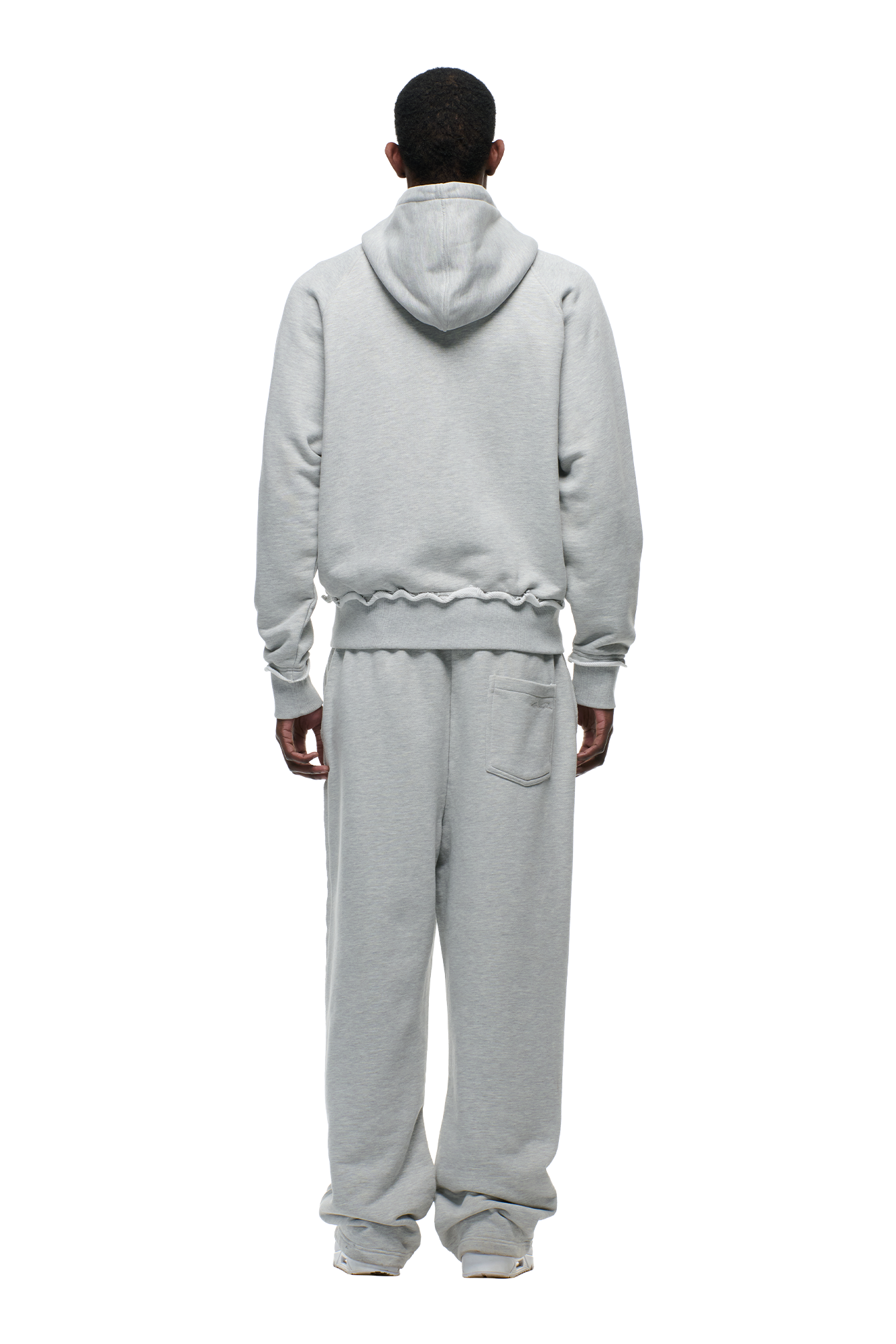 OPEN EDGE ZIP HOODIE GREY MELANGE