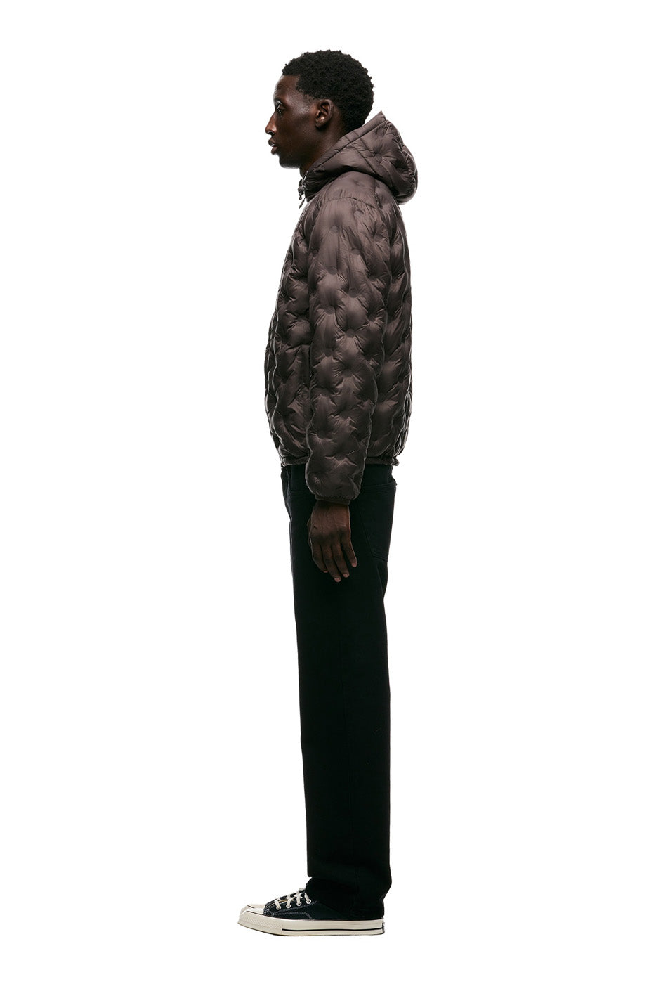 LIGHT WEIGHT DOT PUFFER JACKET TERIYAKI BROWN