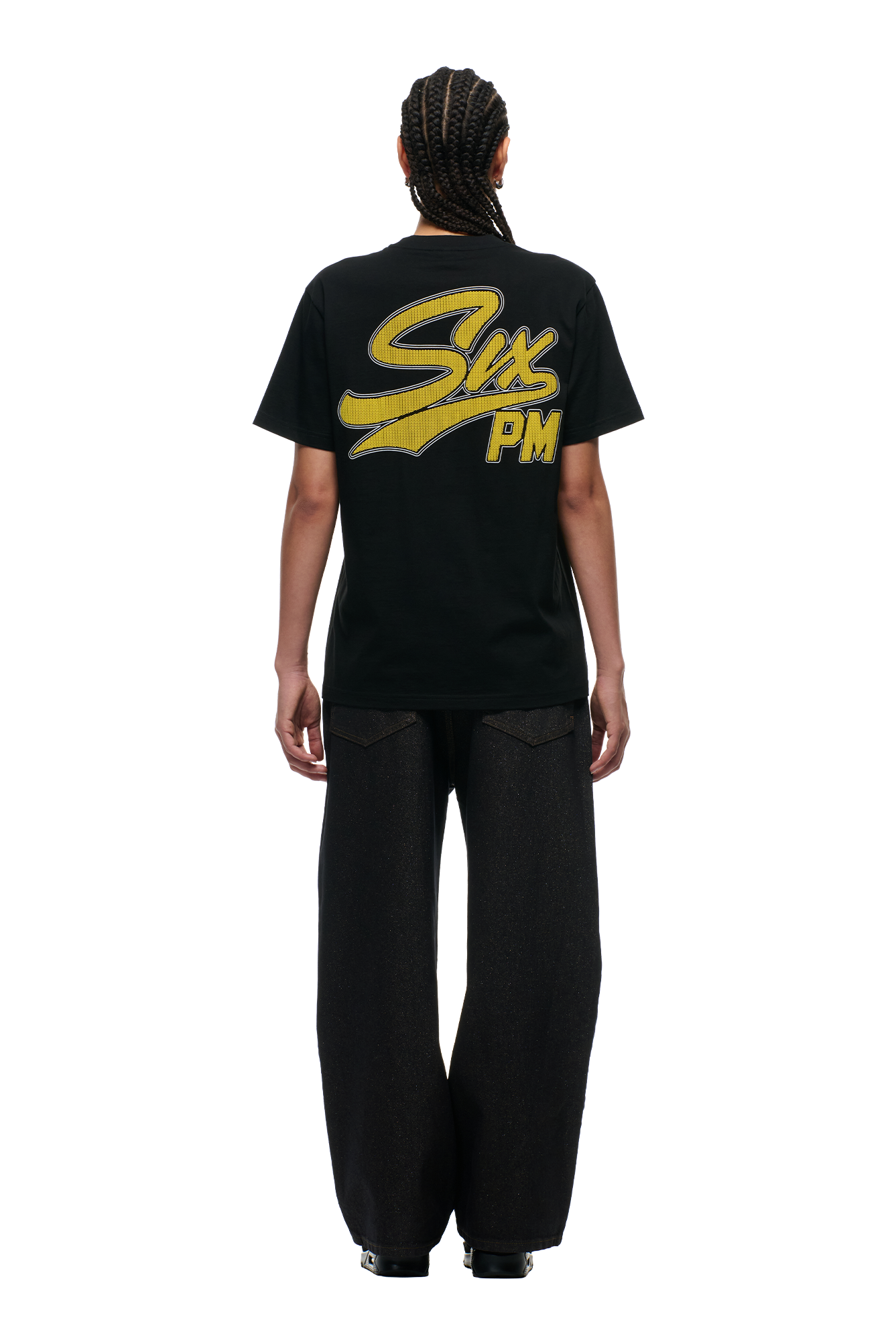 FAUX STITCH T-SHIRT BLACK