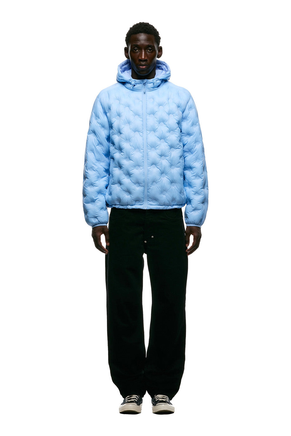 LIGHT WEIGHT DOT PUFFER JACKET AIR BLUE