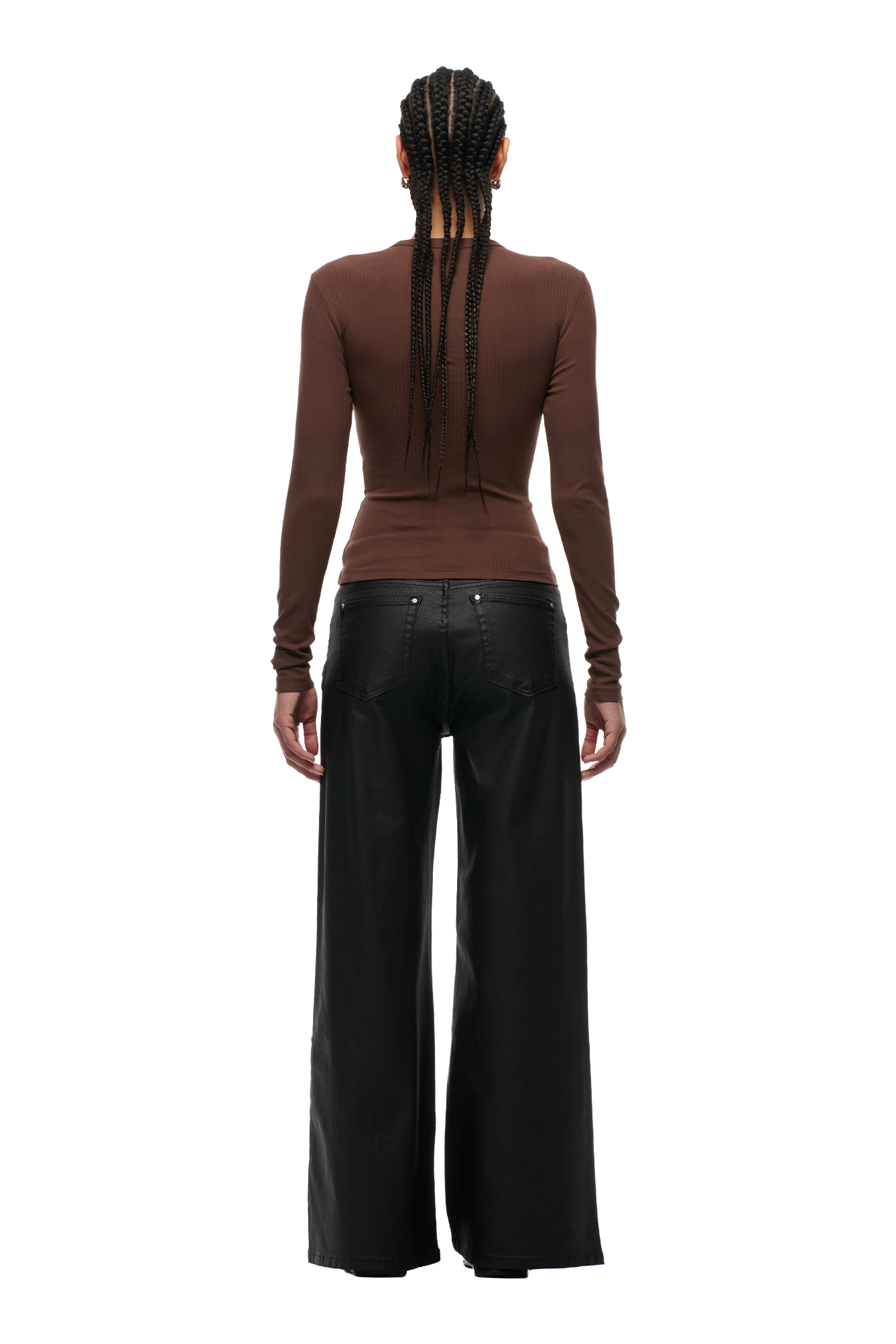 WMNS RIBBED LS DARK HAZELNUT