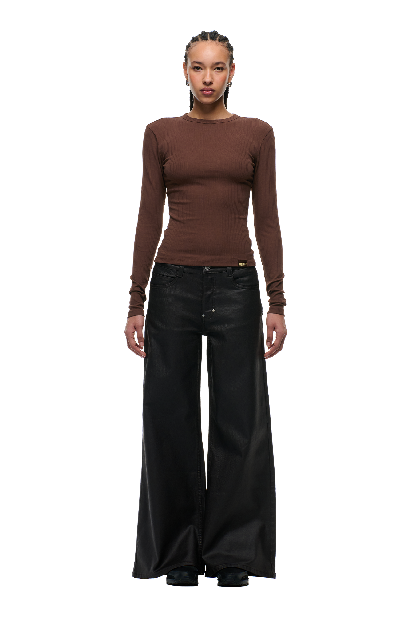 WMNS RIBBED LS DARK HAZELNUT