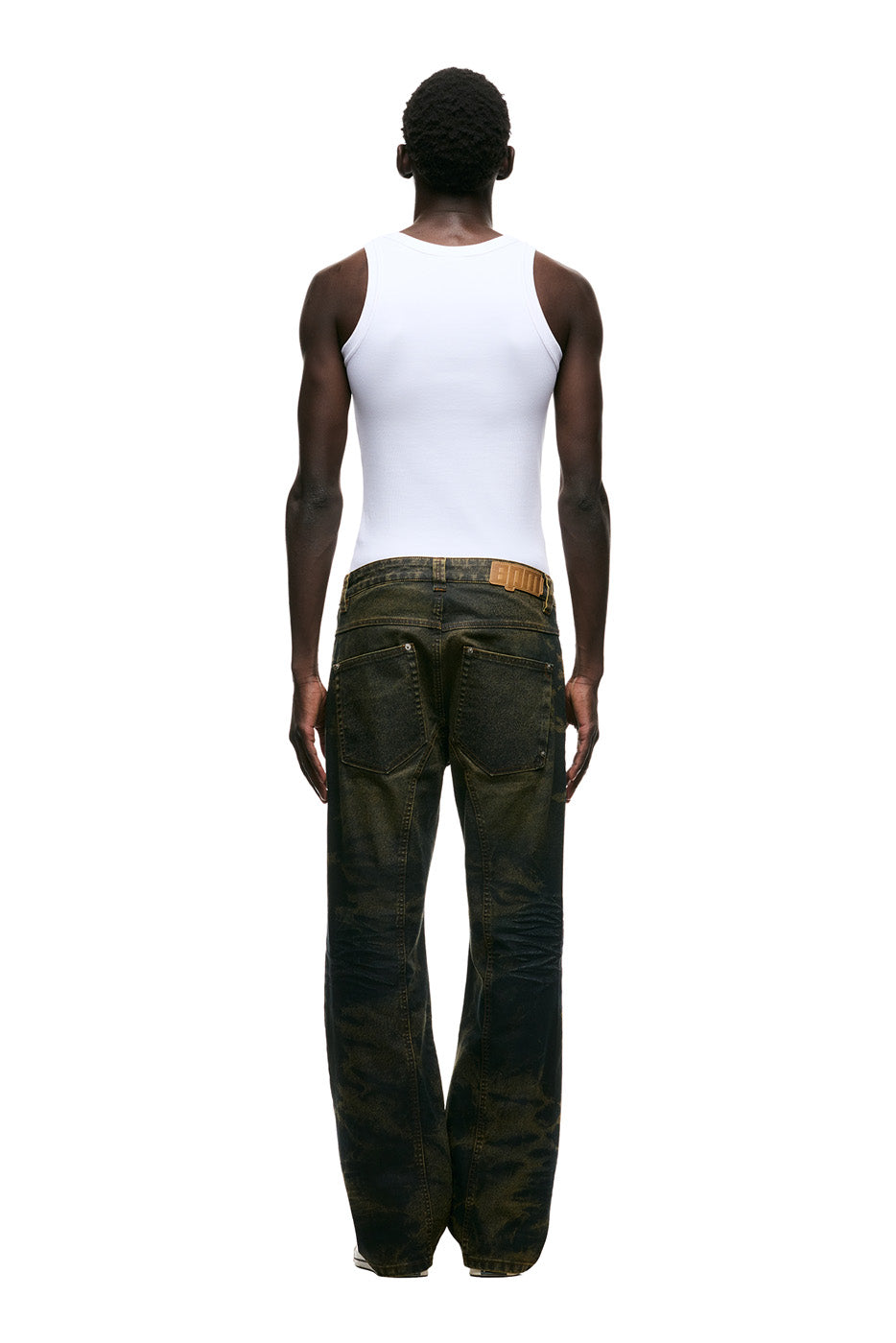 BOOTCUT DENIM DARK BLUE WITH YELLOW OVERDYE
