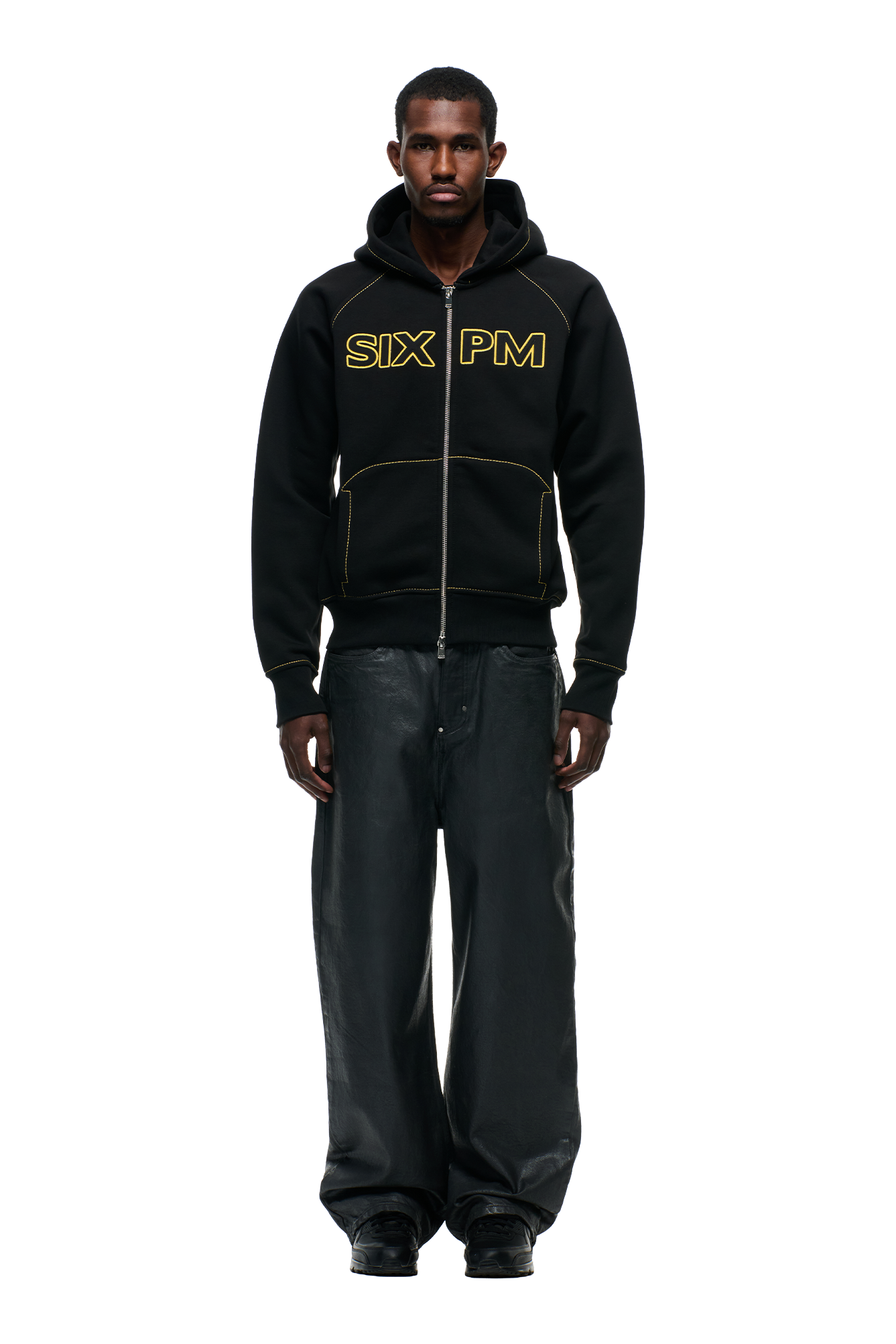 WORDMARK ZIPPER HOODIE BLACK