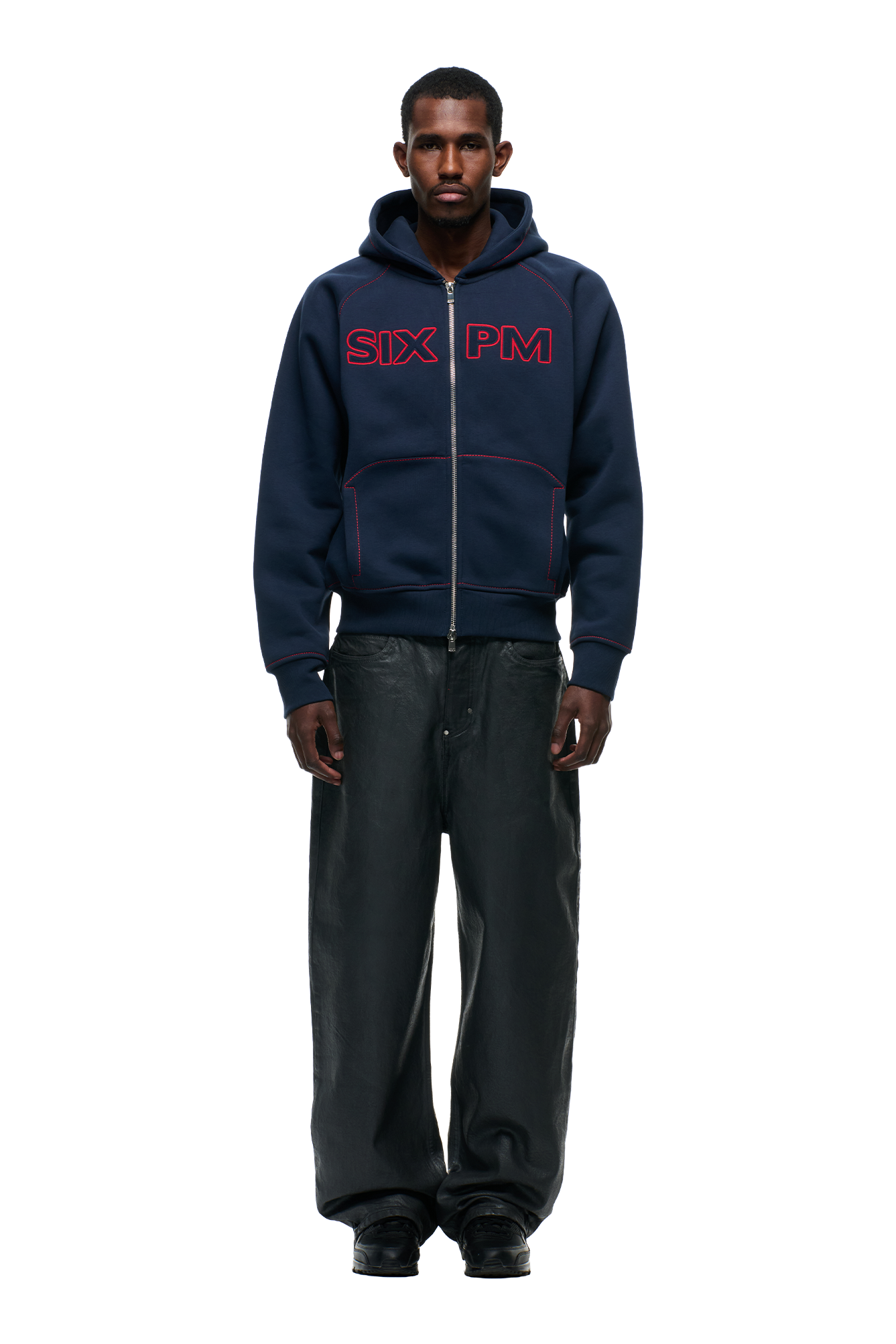 WORDMARK ZIPPER HOODIE MIDNIGHT BLUE