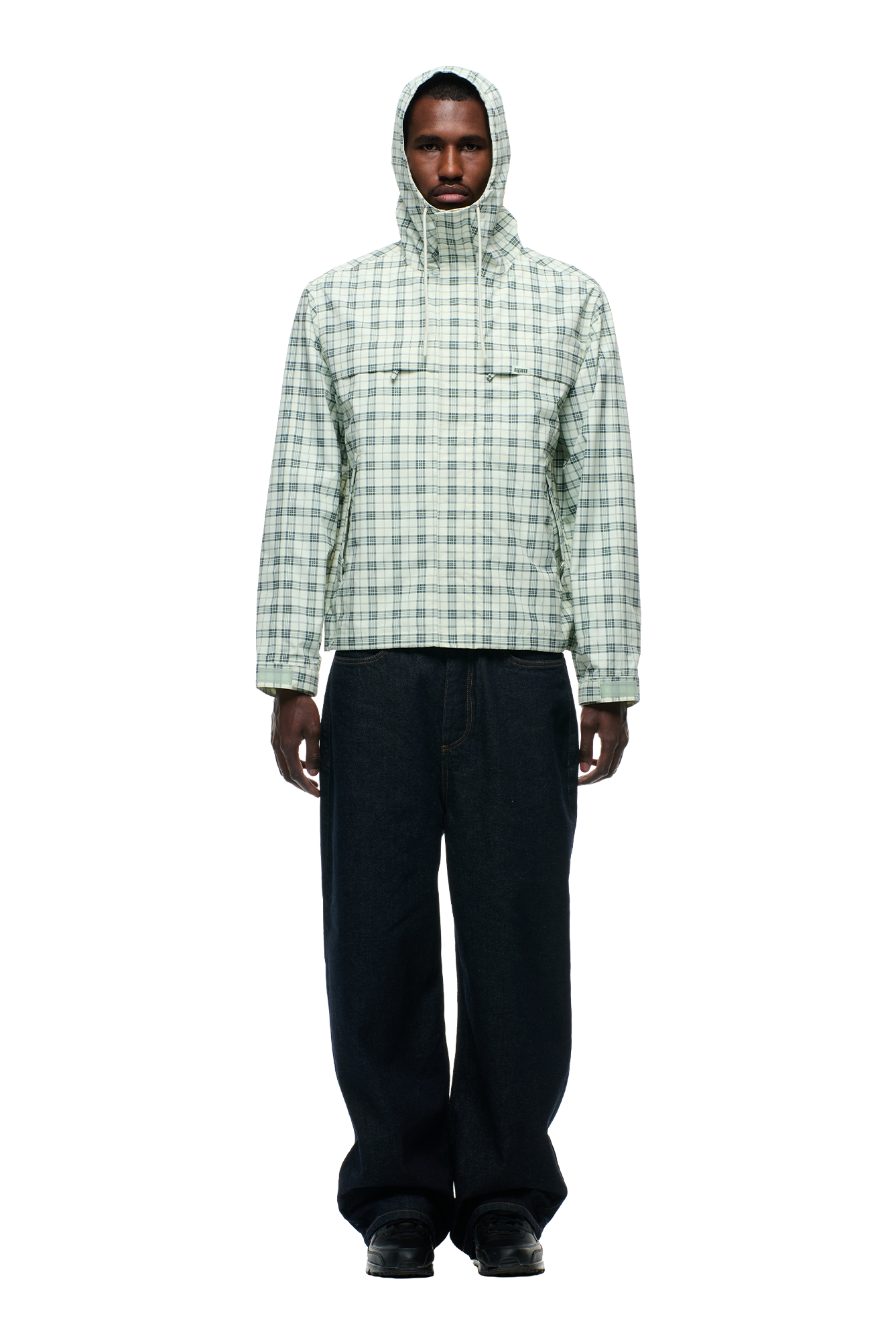 PLAID SHELL JACKET FOGGY GREEN