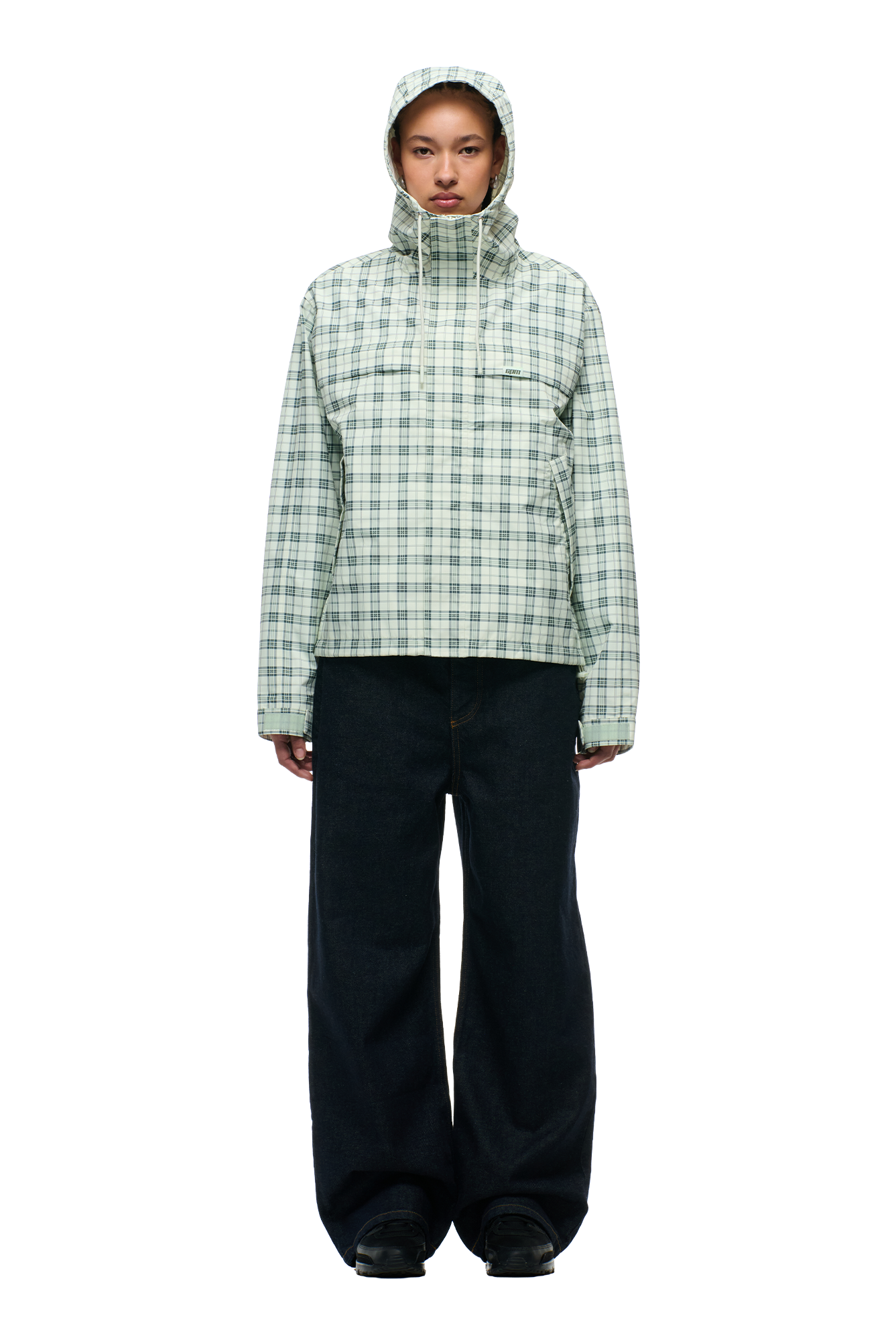 PLAID SHELL JACKET FOGGY GREEN