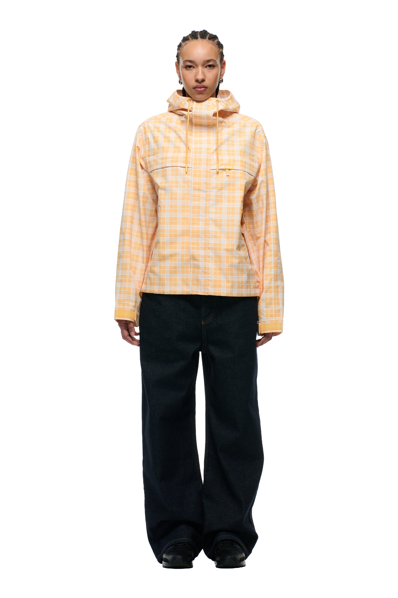 PLAID SHELL JACKET PASTEL PEACH