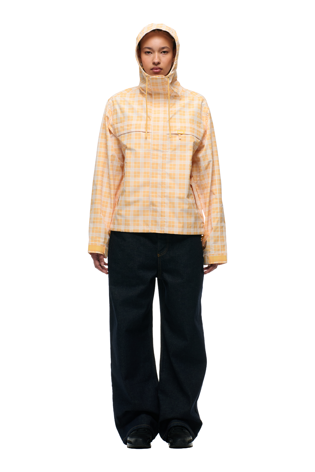 PLAID SHELL JACKET PASTEL PEACH