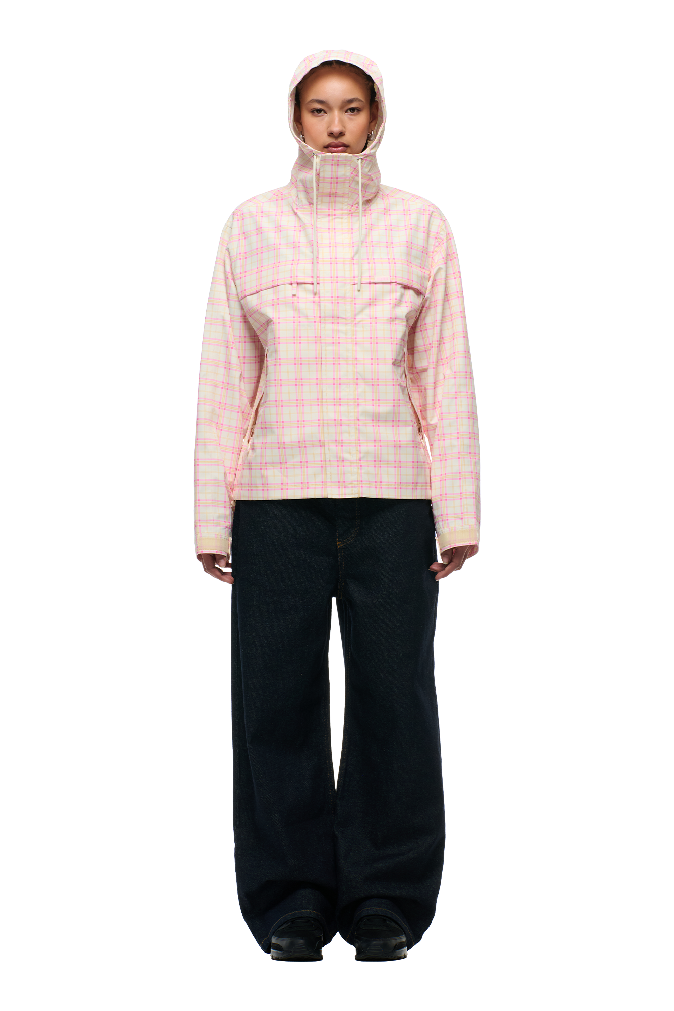 PLAID SHELL JACKET BUBBLEGUM PINK