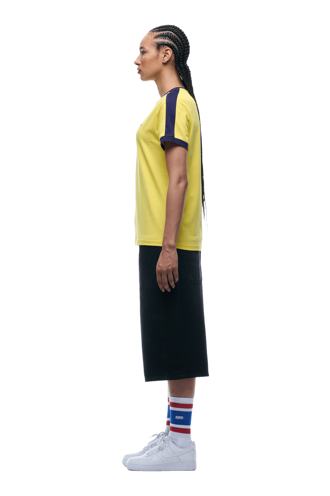 SLIM FIT RINGER TEE YELLOW