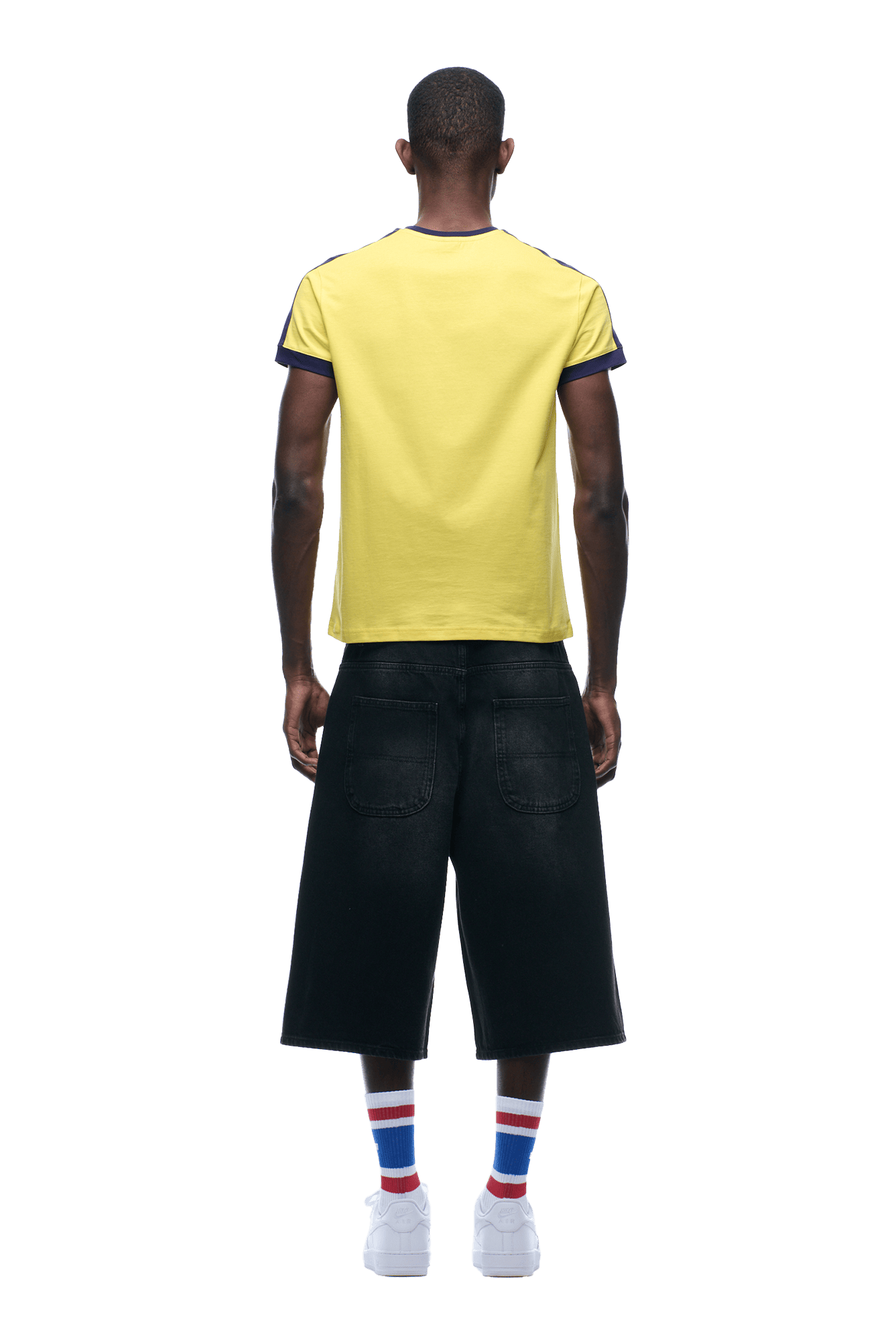 SLIM FIT RINGER TEE YELLOW