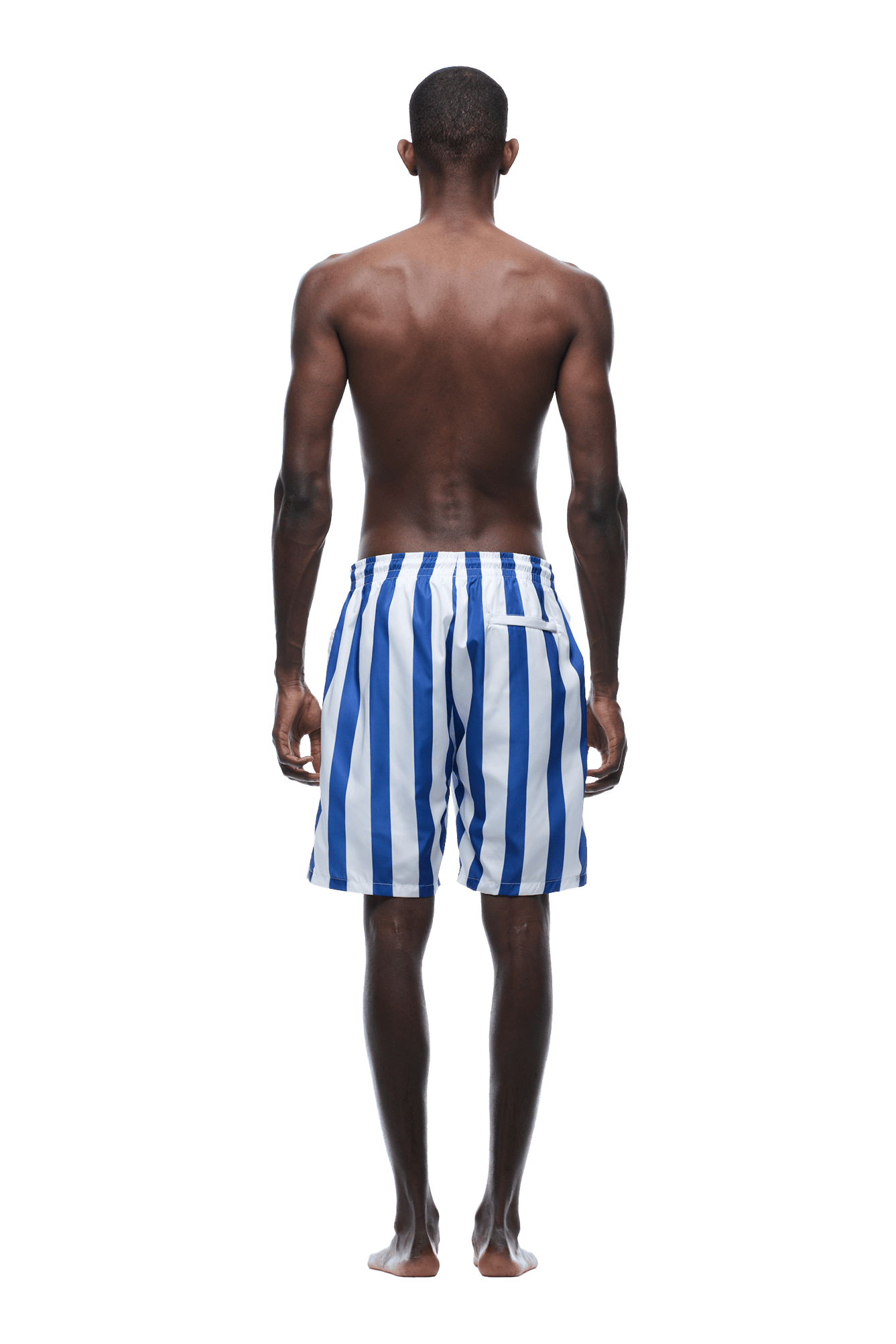 STRIPED SWIM SHORTS WHITE/NAVY