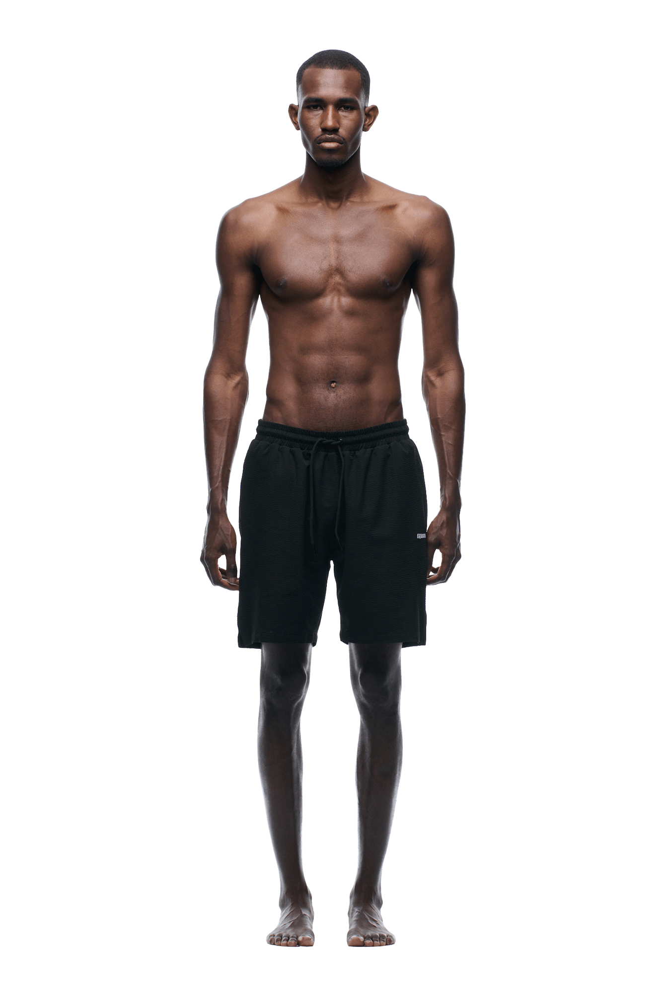 SEERSUCKER SWIM SHORTS BLACK