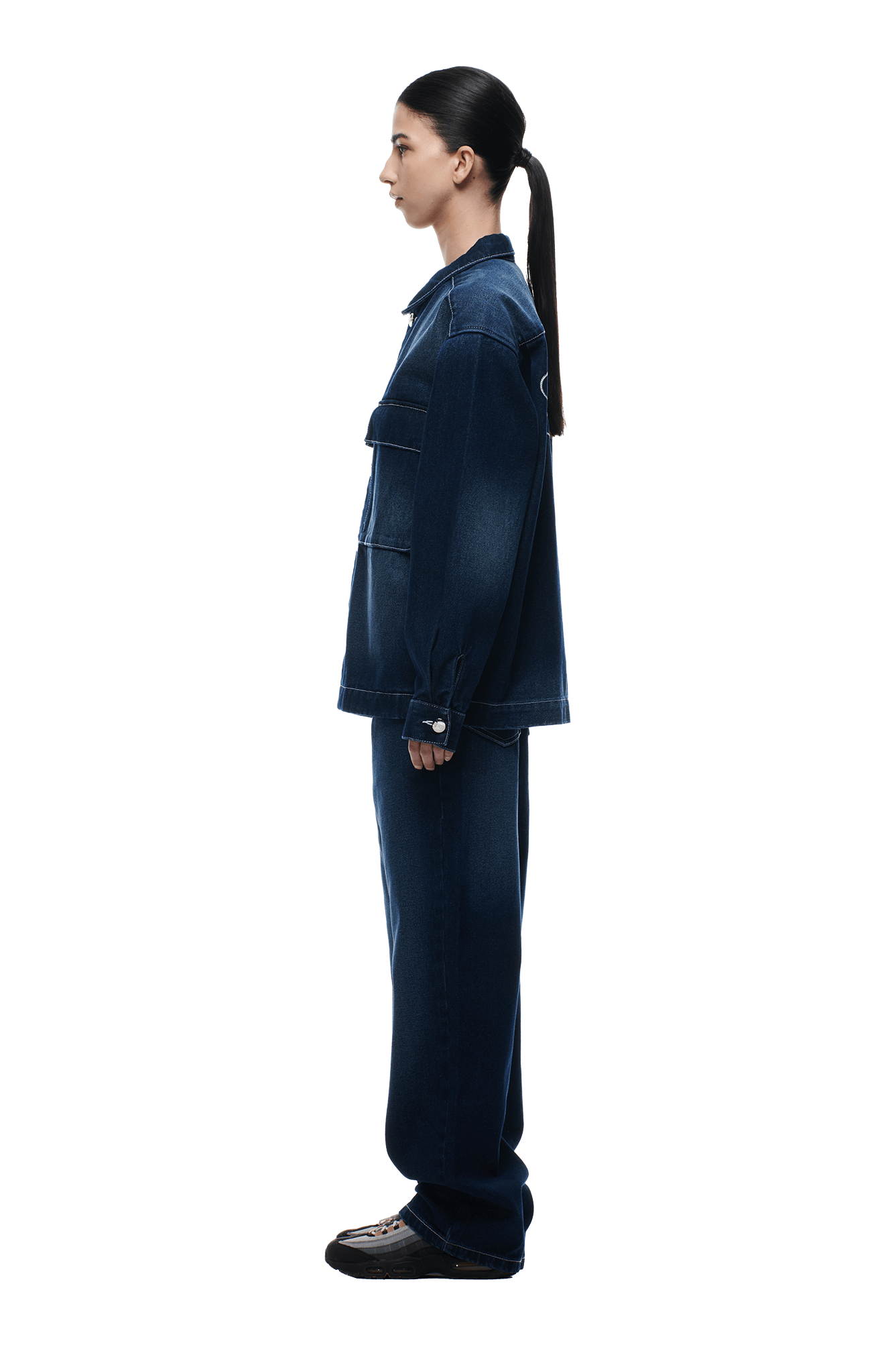 SCRIPT LOGO DENIM JACKET DARK BLUE