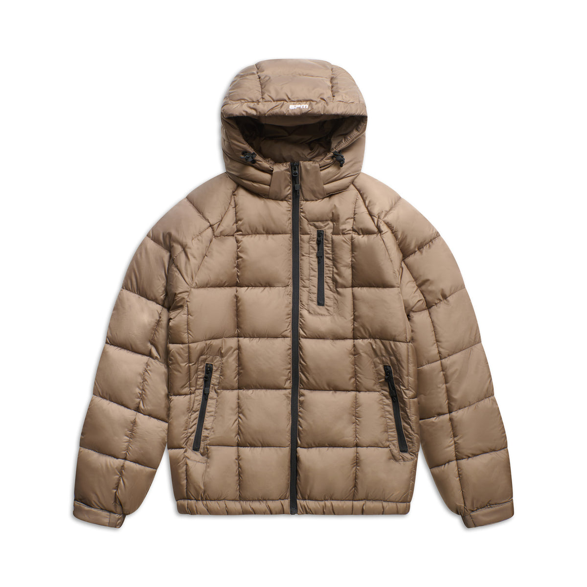 LIGHT PUFFER JACKET RECTANGLES CLAY