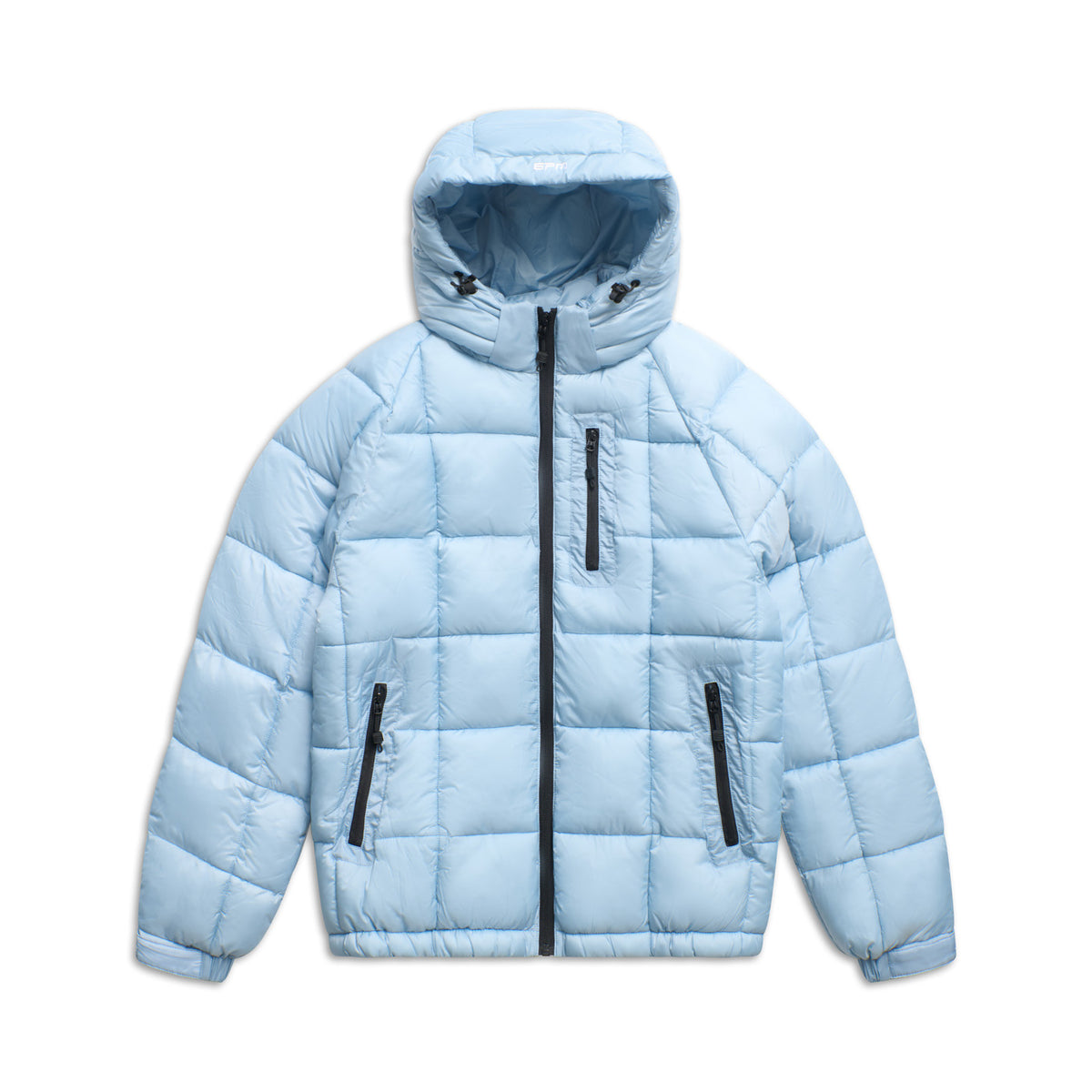 LIGHT PUFFER JACKET RECTANGLES CADET BLUE