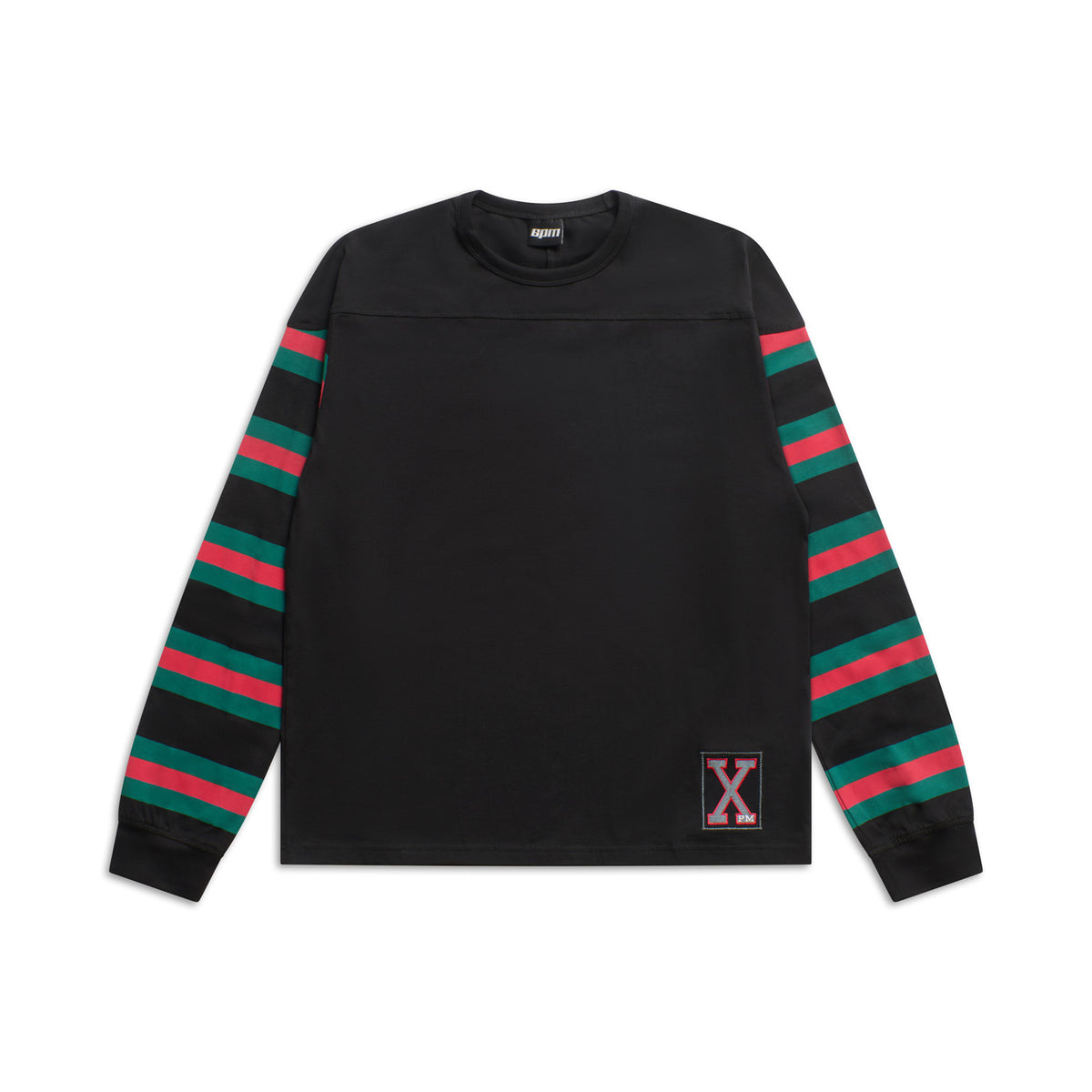 STRIPED RUGBY LS BLACK