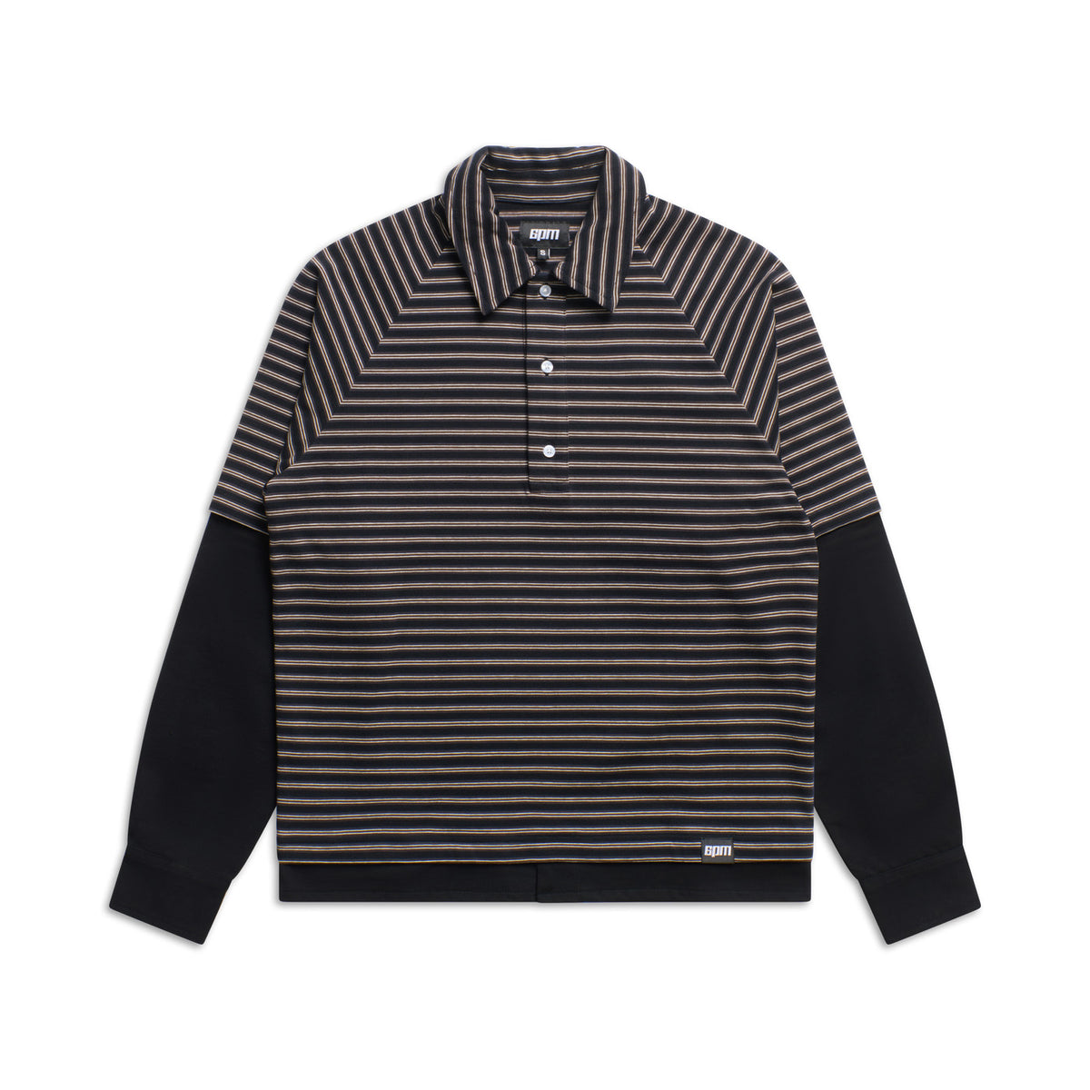 DOUBLE LAYER POLO BLACK/BROWN