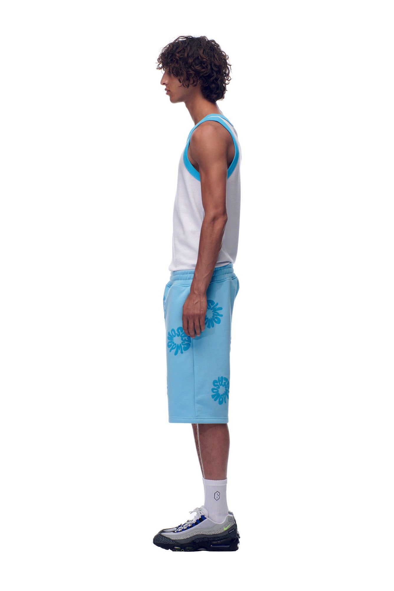 FLOWER SHORTS BABY BLUE