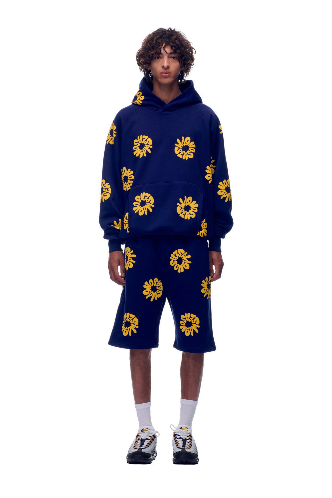 Flower Hoodie Navy 6PM®