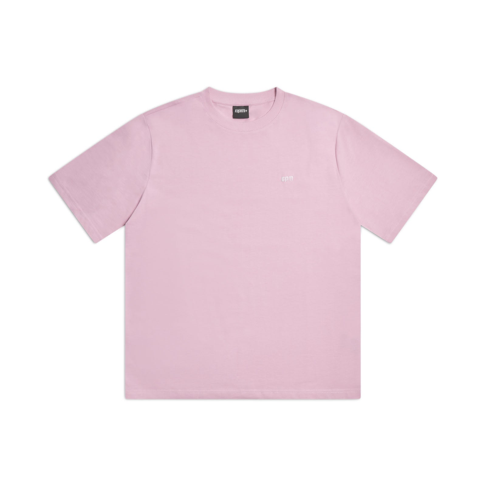 The 6PM T-SHIRT BABY PINK is a classic light pink short-sleeve tee with a round neck and a small logo on the left chest, shown on a white background.