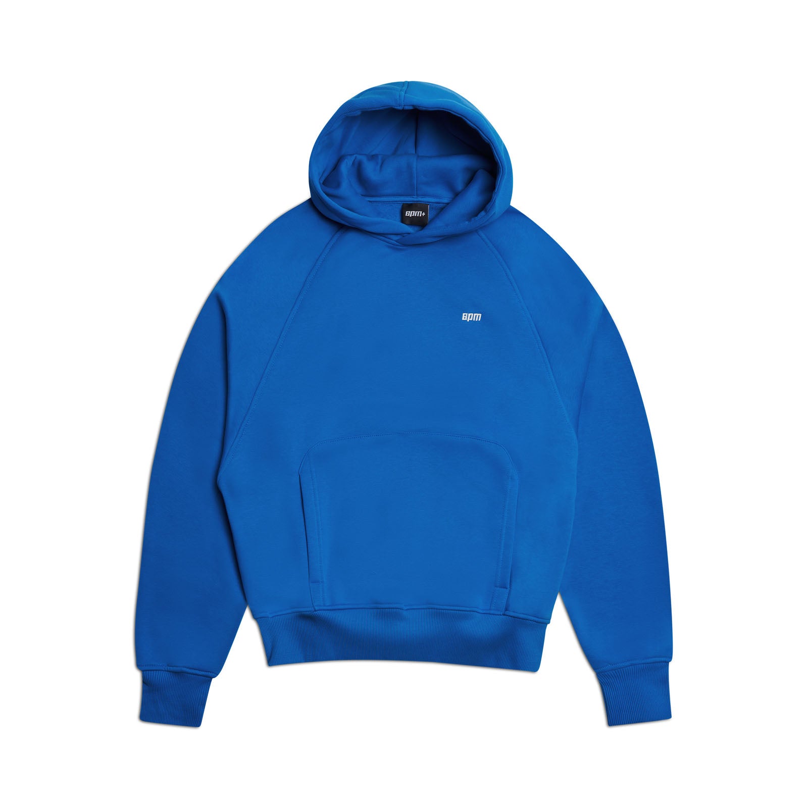 The 6PM HOODIE PRINCESS BLUE features raglan sleeves, a kangaroo pocket, and subtle white chest text, shown on a white background—ideal for everyday wear.
