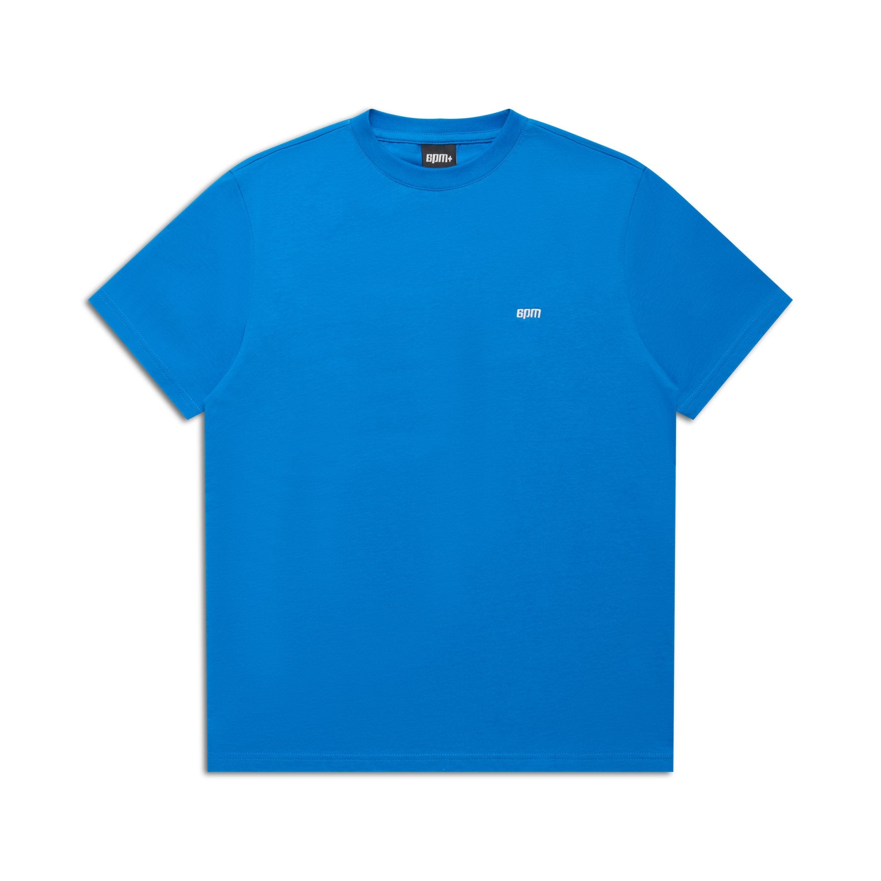 The T-SHIRT REGULAR FIT PRINCESS BLUE is a vibrant short-sleeve tee with a small white logo on the left chest, shown laid flat on a white background—perfect for easy styling and everyday wear.
