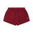 The 6PM WMNS SHORTS WINE RED feature an elastic waistband with drawstring, side pockets, and a small BPM logo on the left leg.
