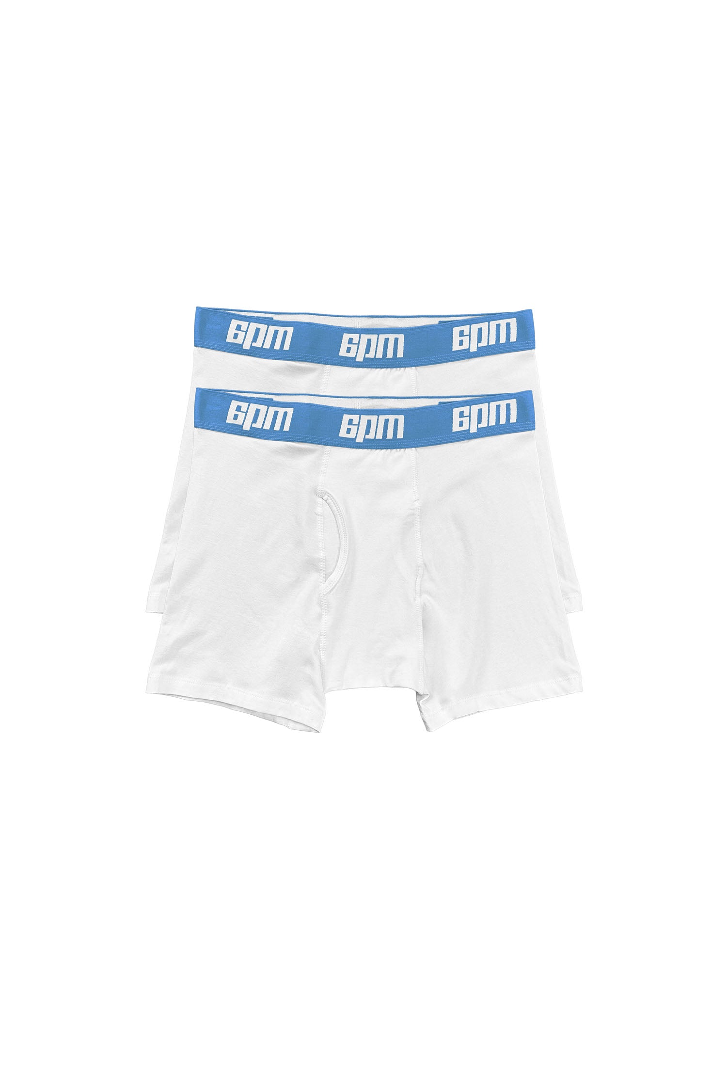 BOXER SHORTS WHITE/BABY BLUE (2-PACK)