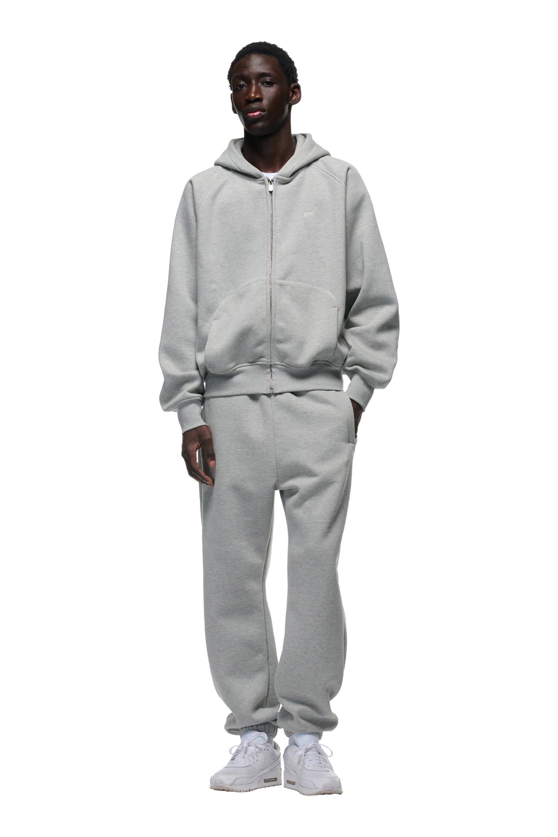 ZIP HOODIE GREY MELANGE