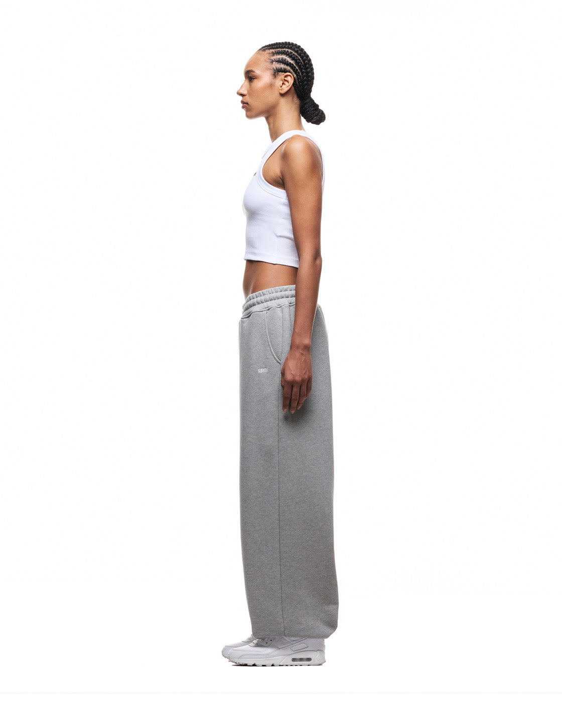 6PM+ BAGGY CUFFED JOGGER MID GREY MELANGE