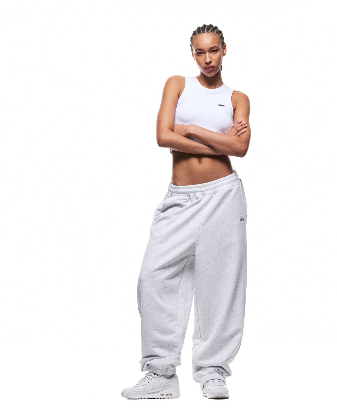 6PM+ BAGGY CUFFED JOGGER LIGHT GREY MELANGE