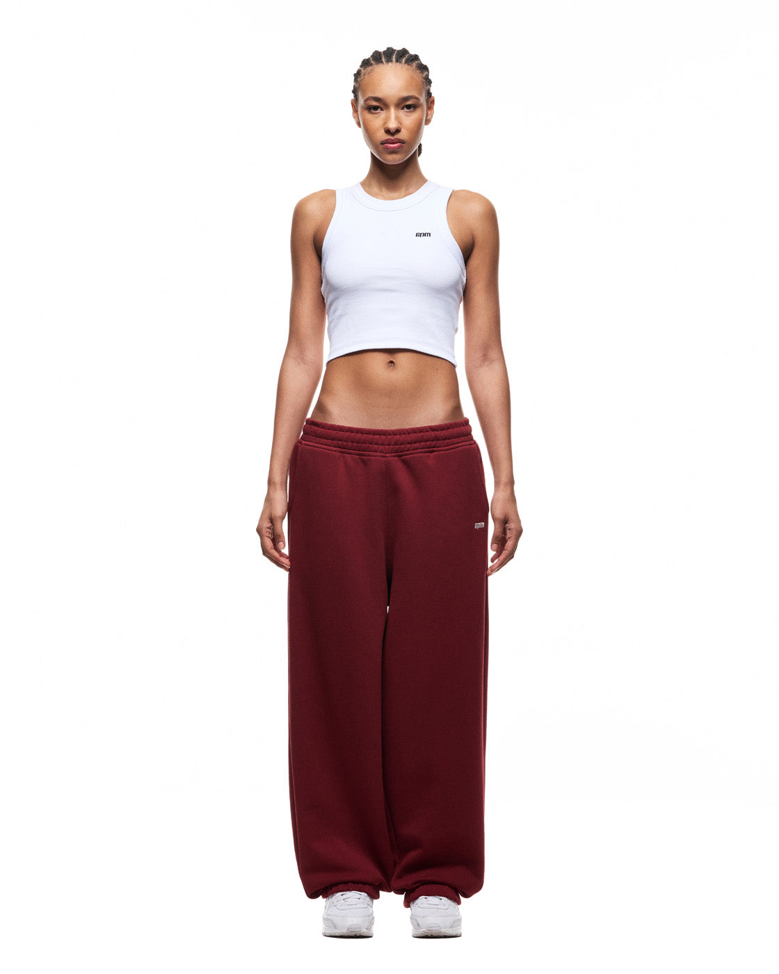 6PM+ BAGGY CUFFED JOGGER WINE RED