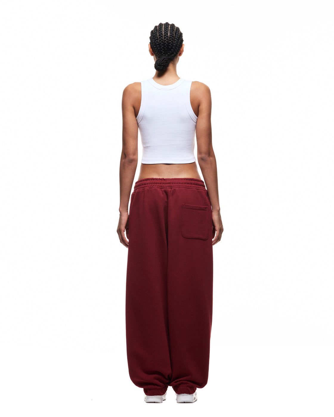 6PM+ BAGGY CUFFED JOGGER WINE RED