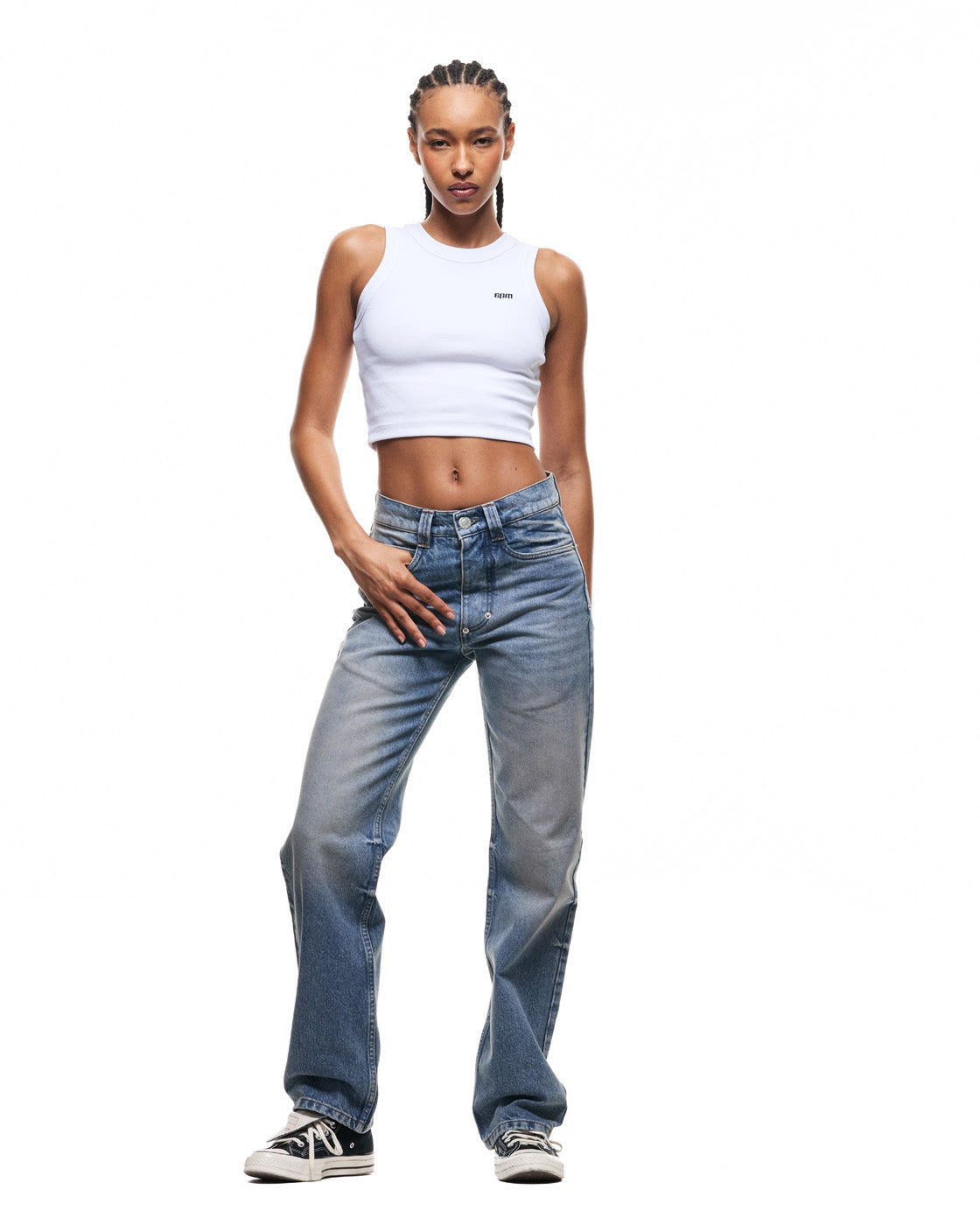 6PM+ STRAIGHT REGULAR DENIM MEDIUM BLUE