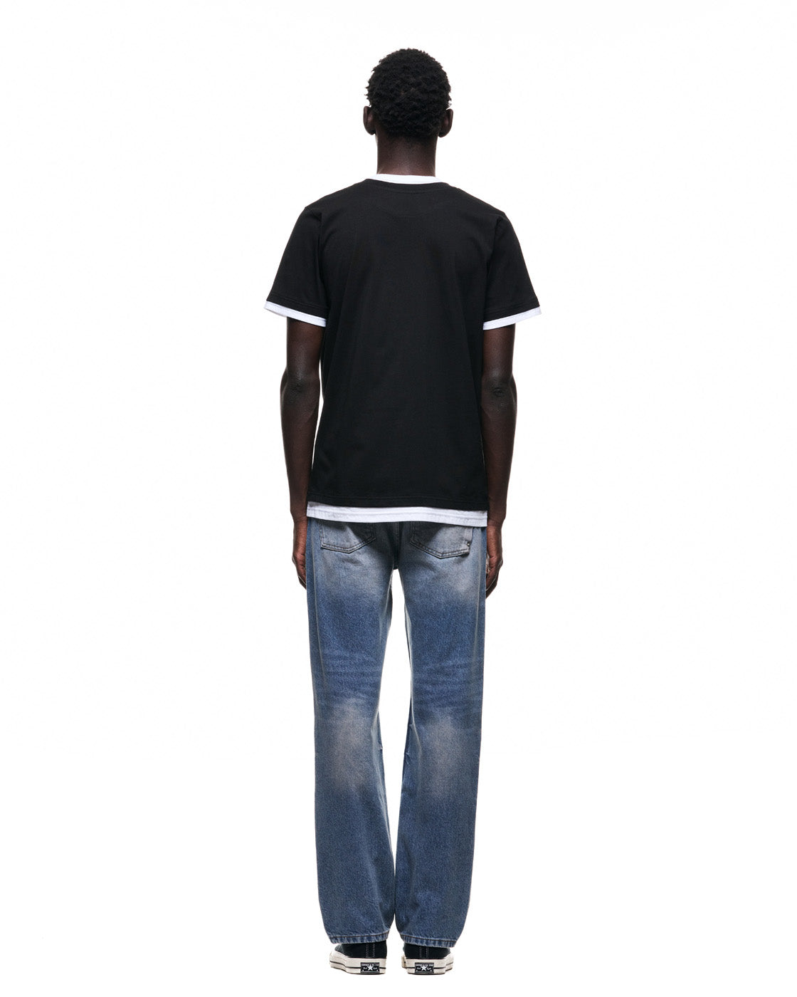 6PM+ DOUBLE LAYER T-SHIRT BLACK /WHITE