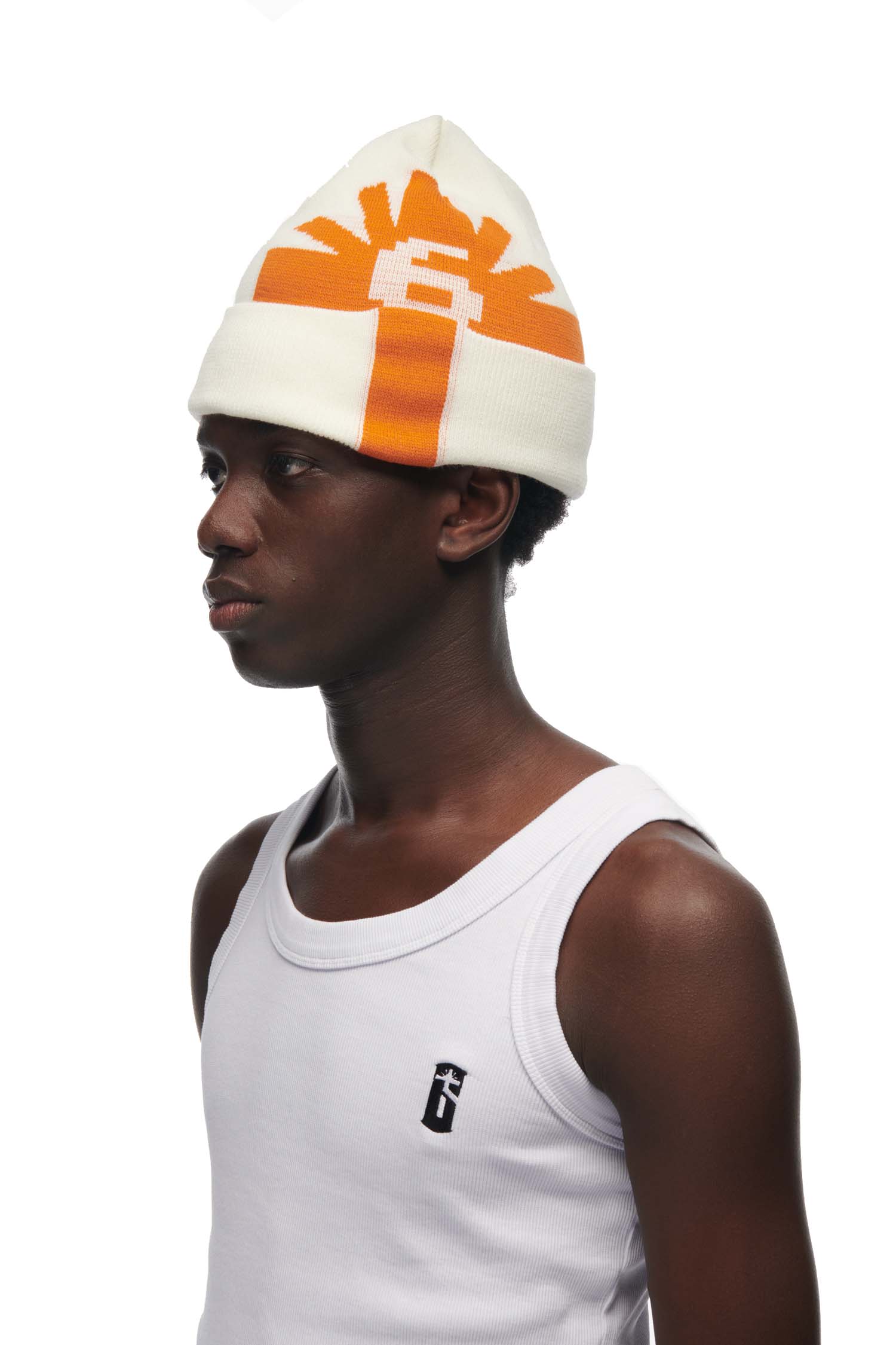 LOGO BEANIE CREAM
