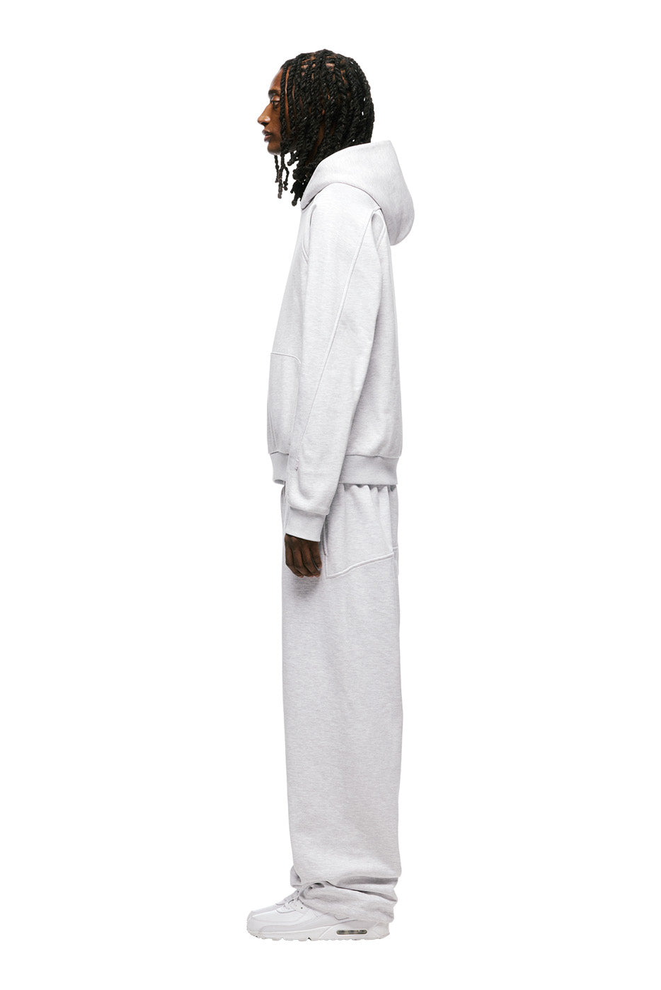 LIL CALM HOODIE LIGHT GREY MELANGE