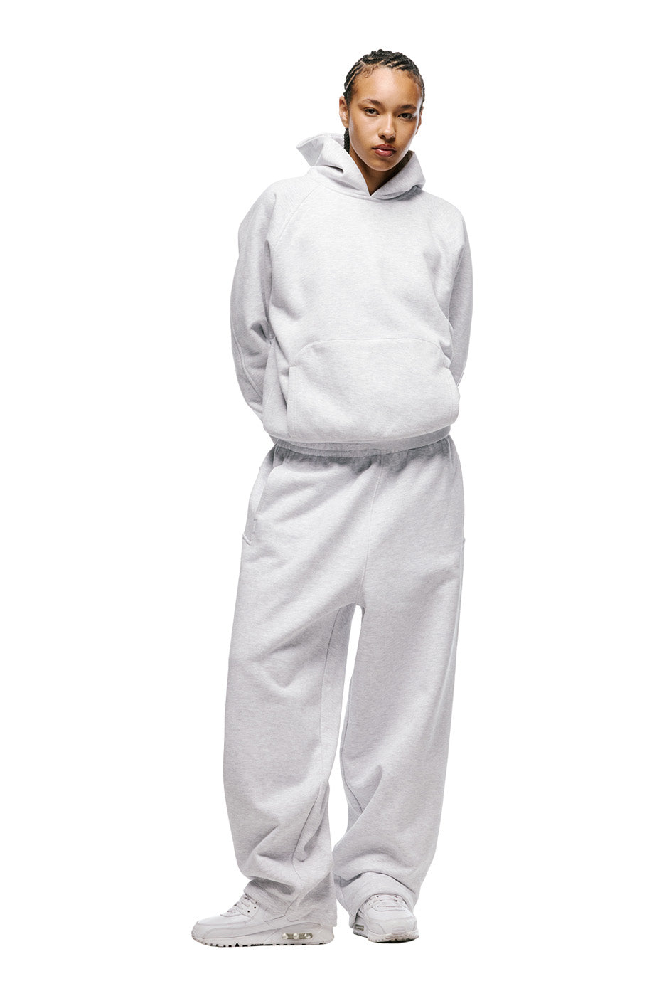 LIL CALM HOODIE LIGHT GREY MELANGE