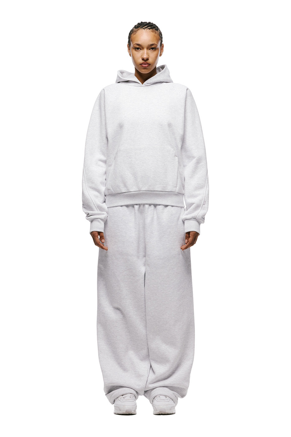 LIL CALM HOODIE LIGHT GREY MELANGE