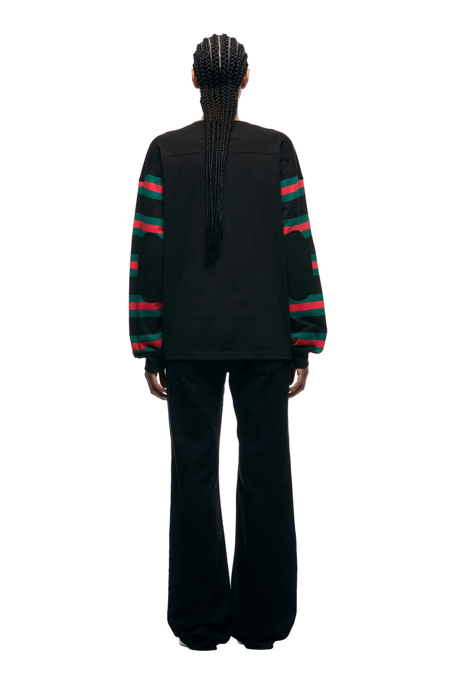 STRIPED RUGBY LS BLACK