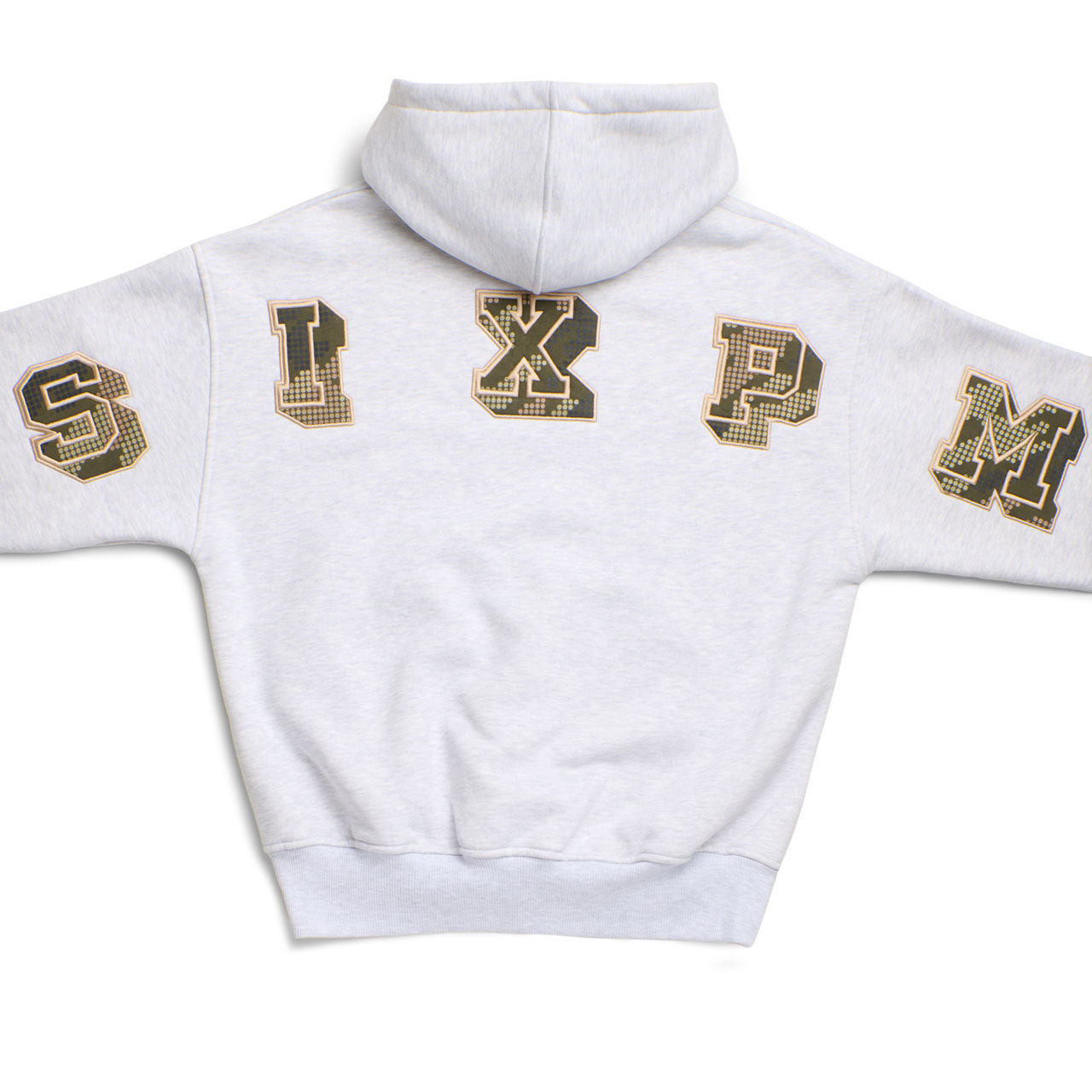 Dot Camo Letter Hoodie Grey 6PM® - Main Image