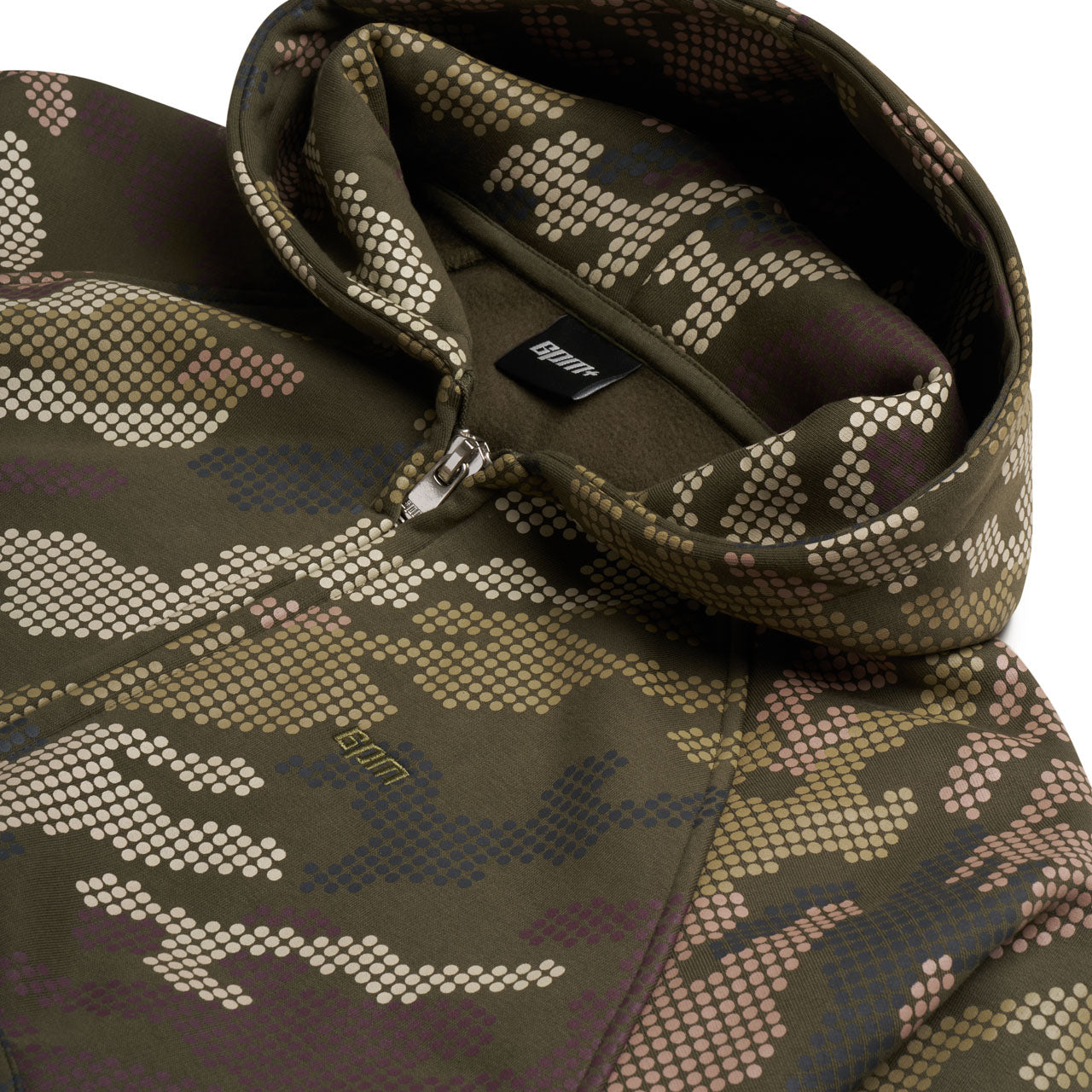 DOT CAMO ZIP HOODIE GREEN